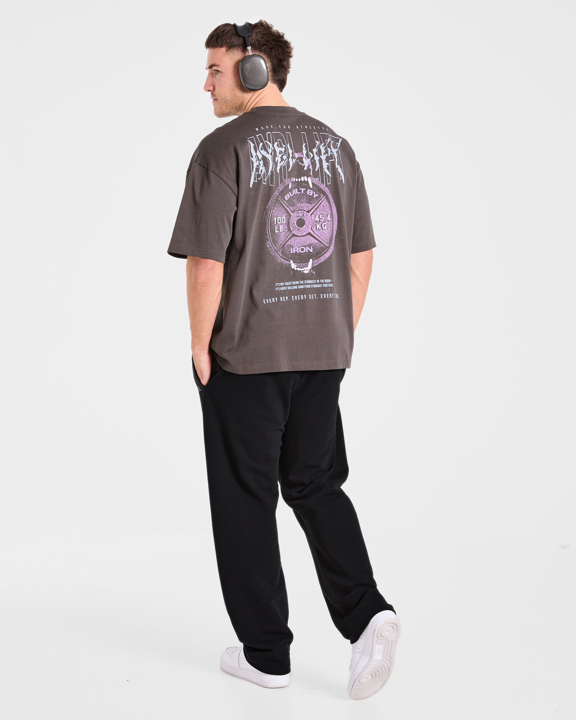 Doberman Strength Oversized T Shirt - Storm Grau