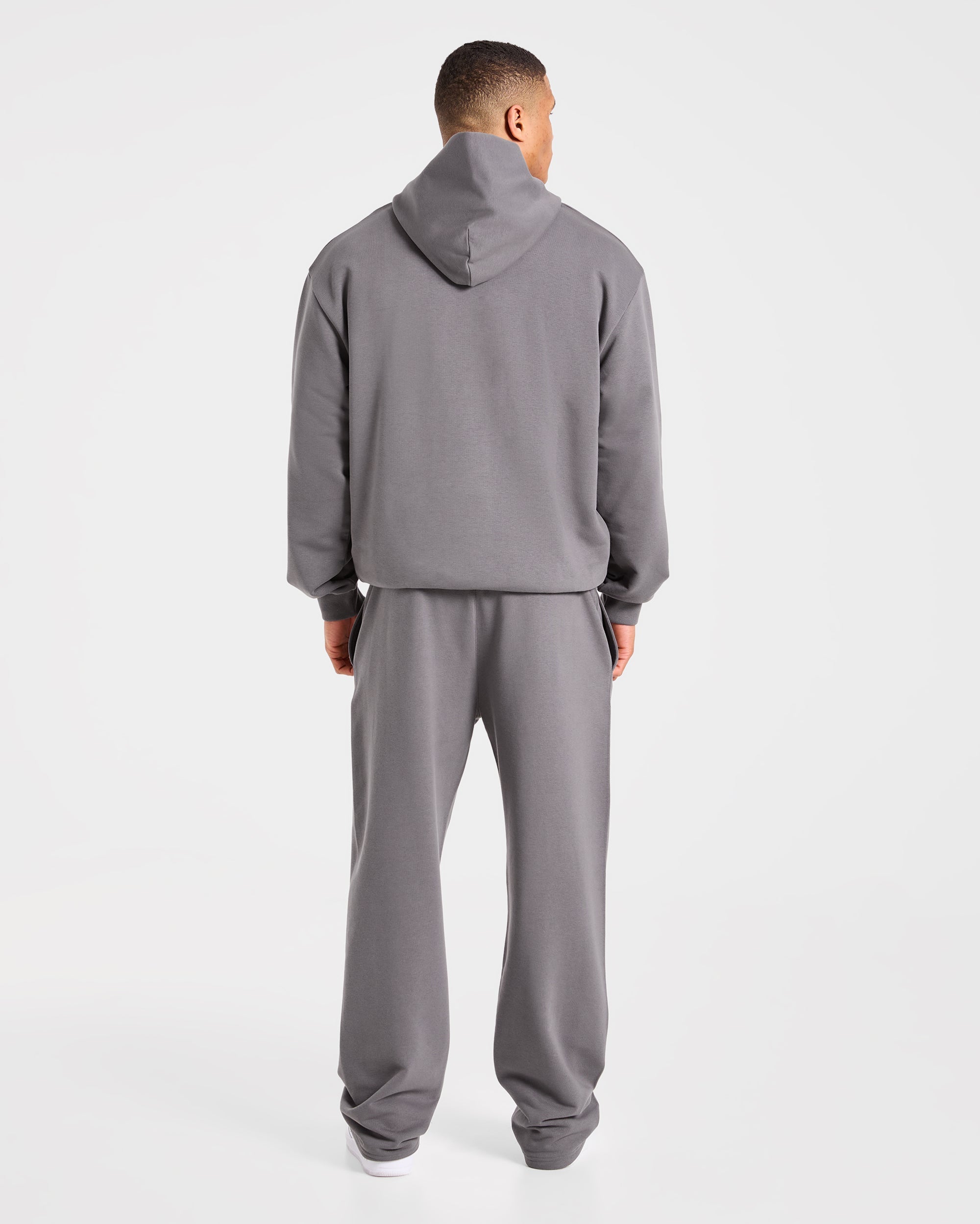 Strength Division Oversized Hoodie - Charcoal/Rot