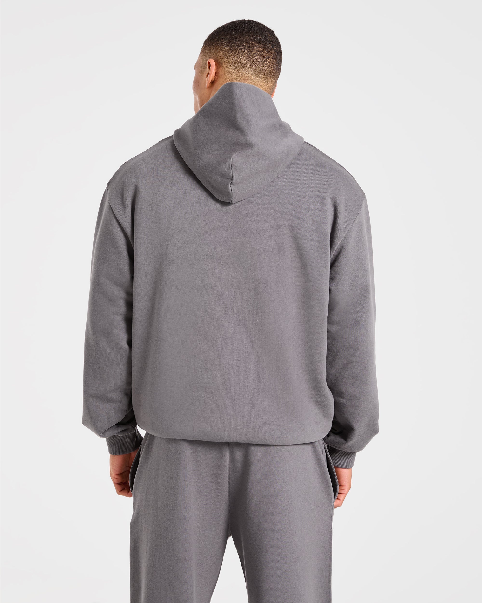 Strength Division Oversized Hoodie - Charcoal/Rot