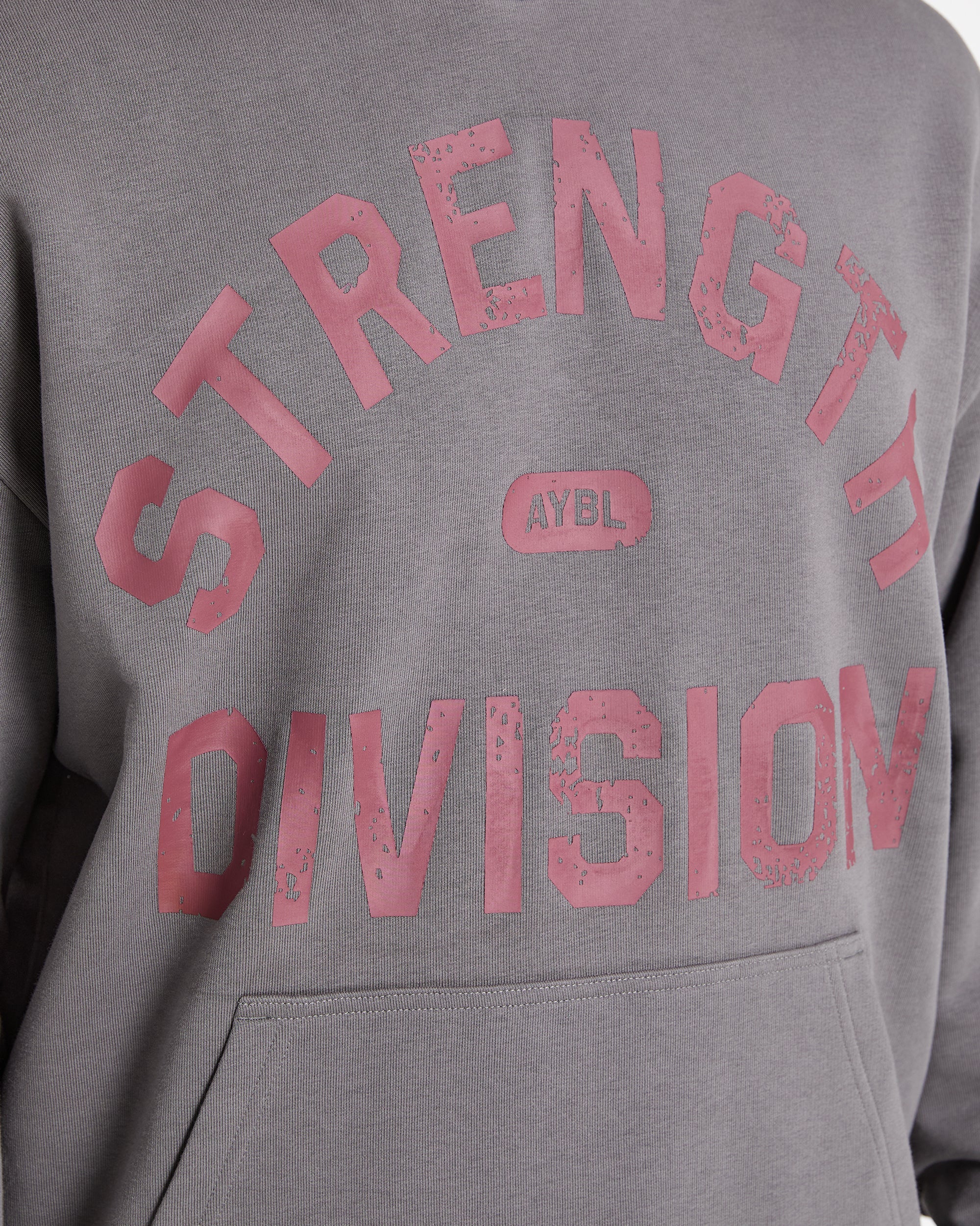 Strength Division Oversized Hoodie - Charcoal/Rot