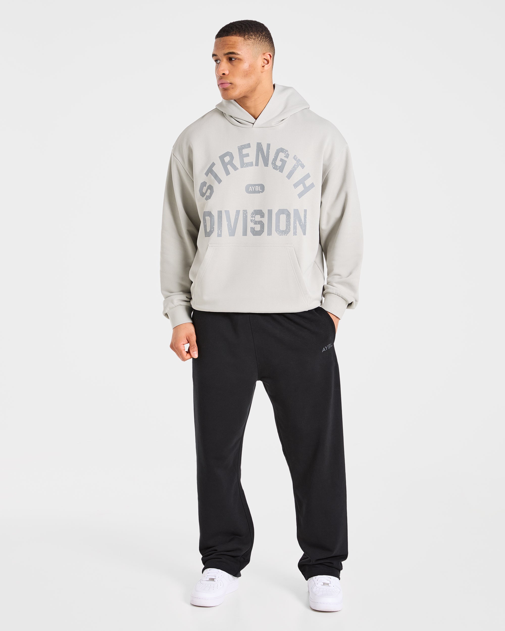 Strength Division Oversized Hoodie - Iced Grau