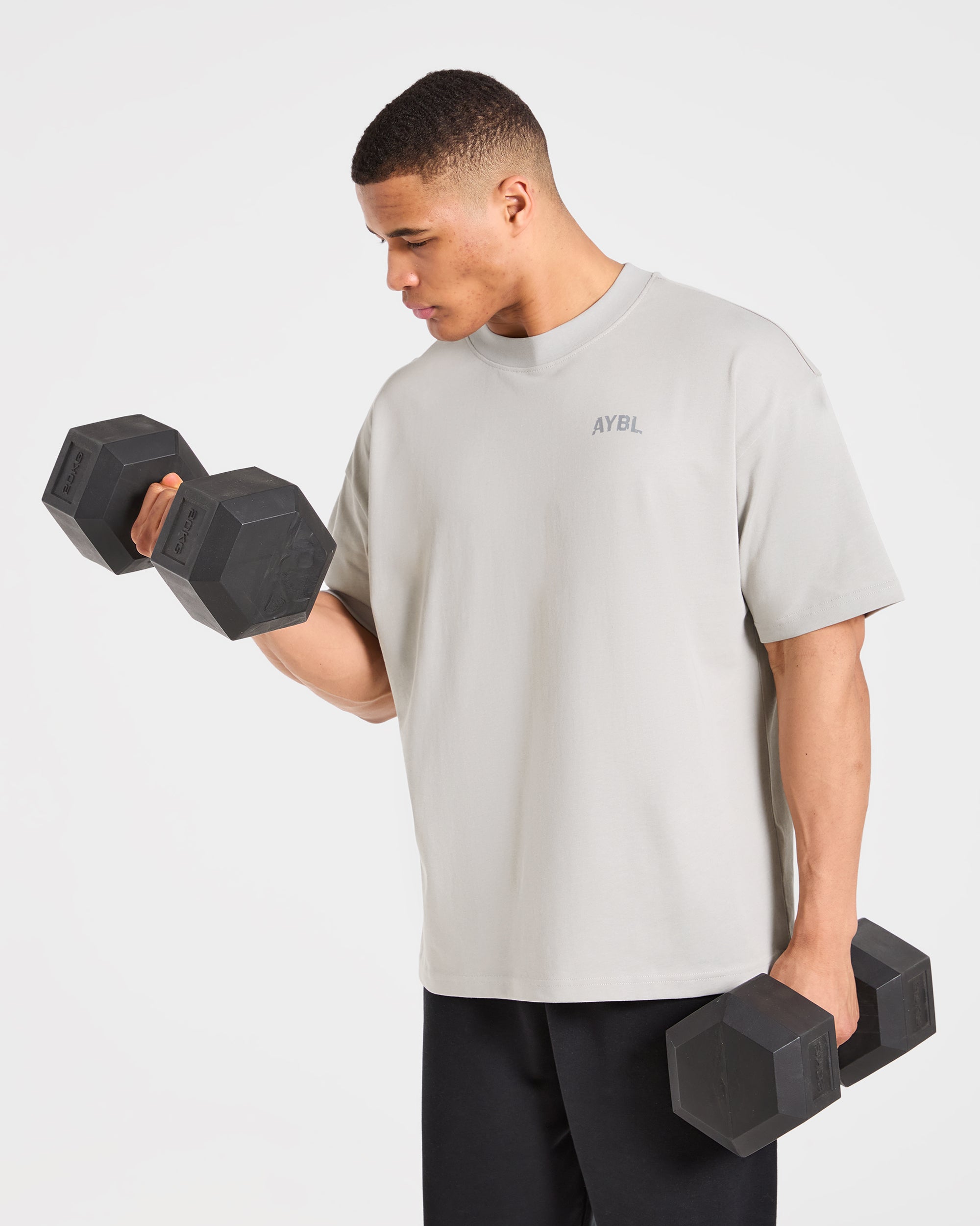 Strength Division Oversized T Shirt - Iced Grau