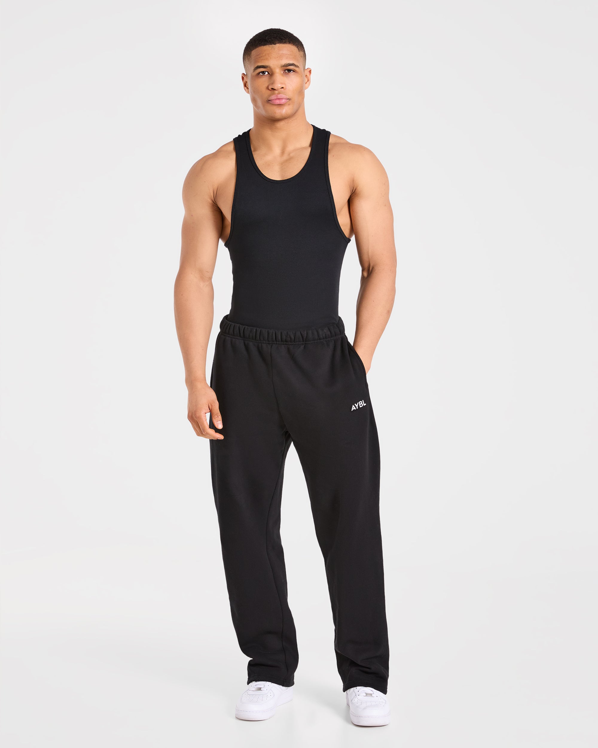 Muscle Ribbed Tank - Schwarz