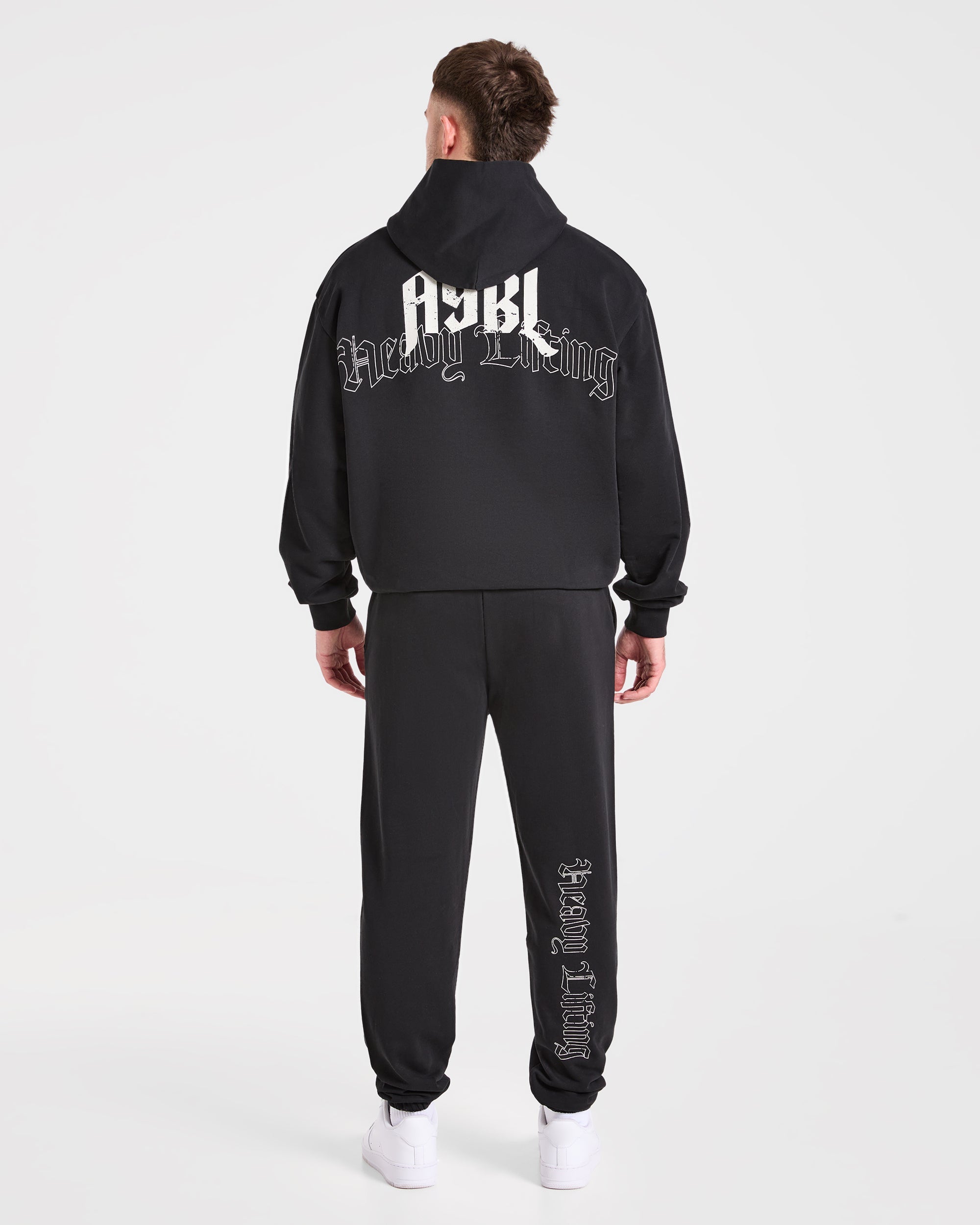 Heavy Lifting Gothic Oversized Joggers - Schwarz/Off Weiß