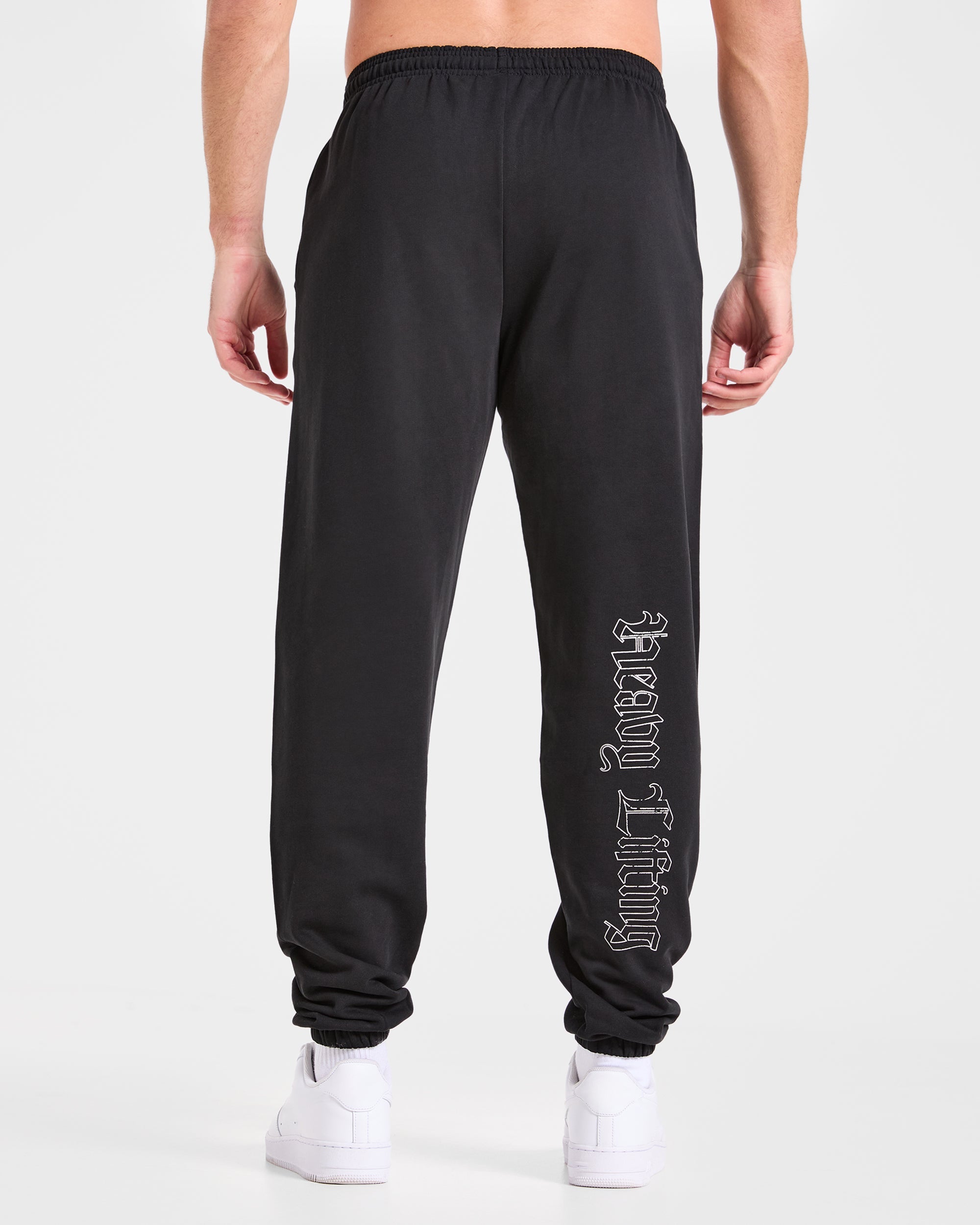 Heavy Lifting Gothic Oversized Joggers - Schwarz/Off Weiß
