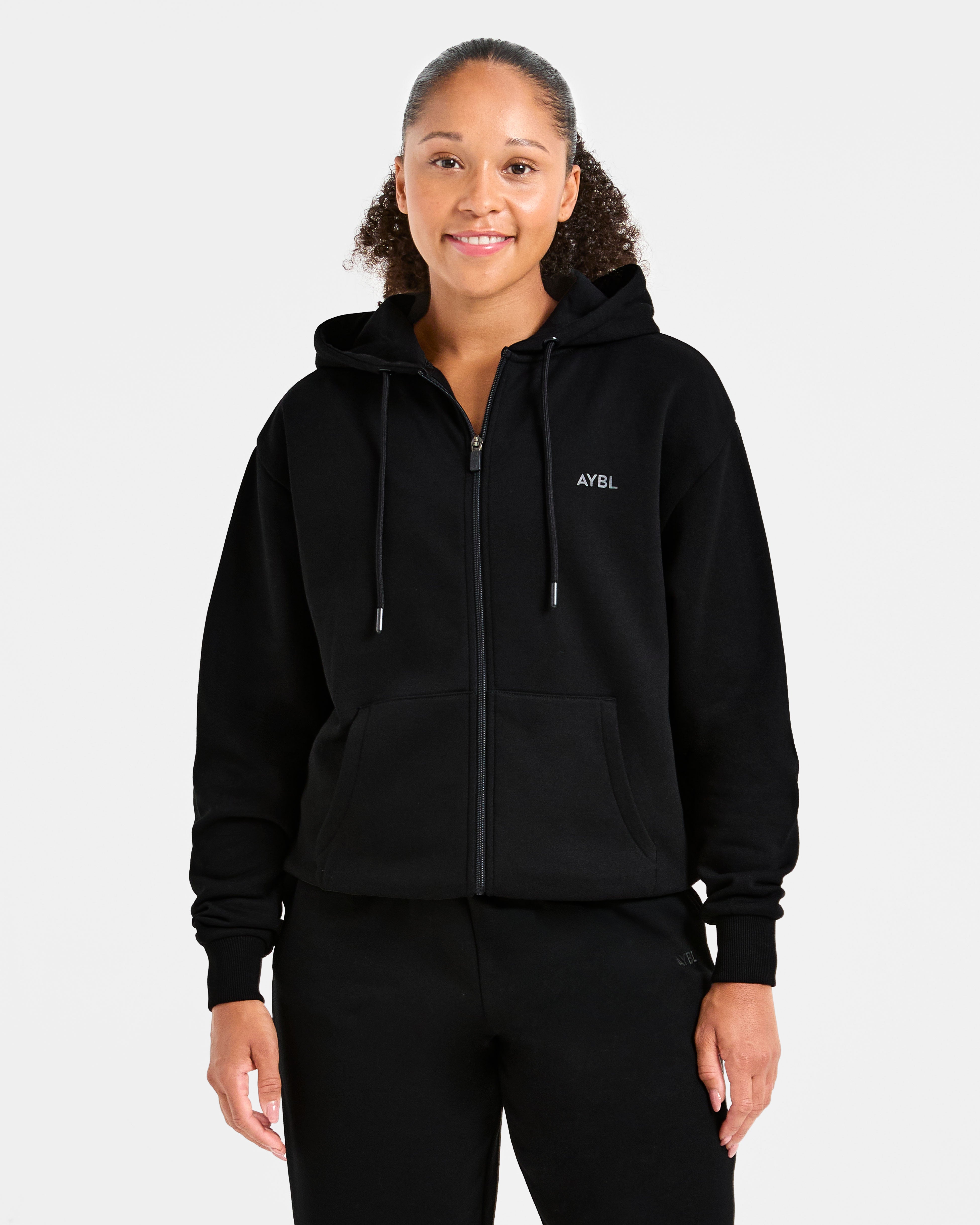 Lifestyle Oversized Zip Up Hoodie - Schwarz