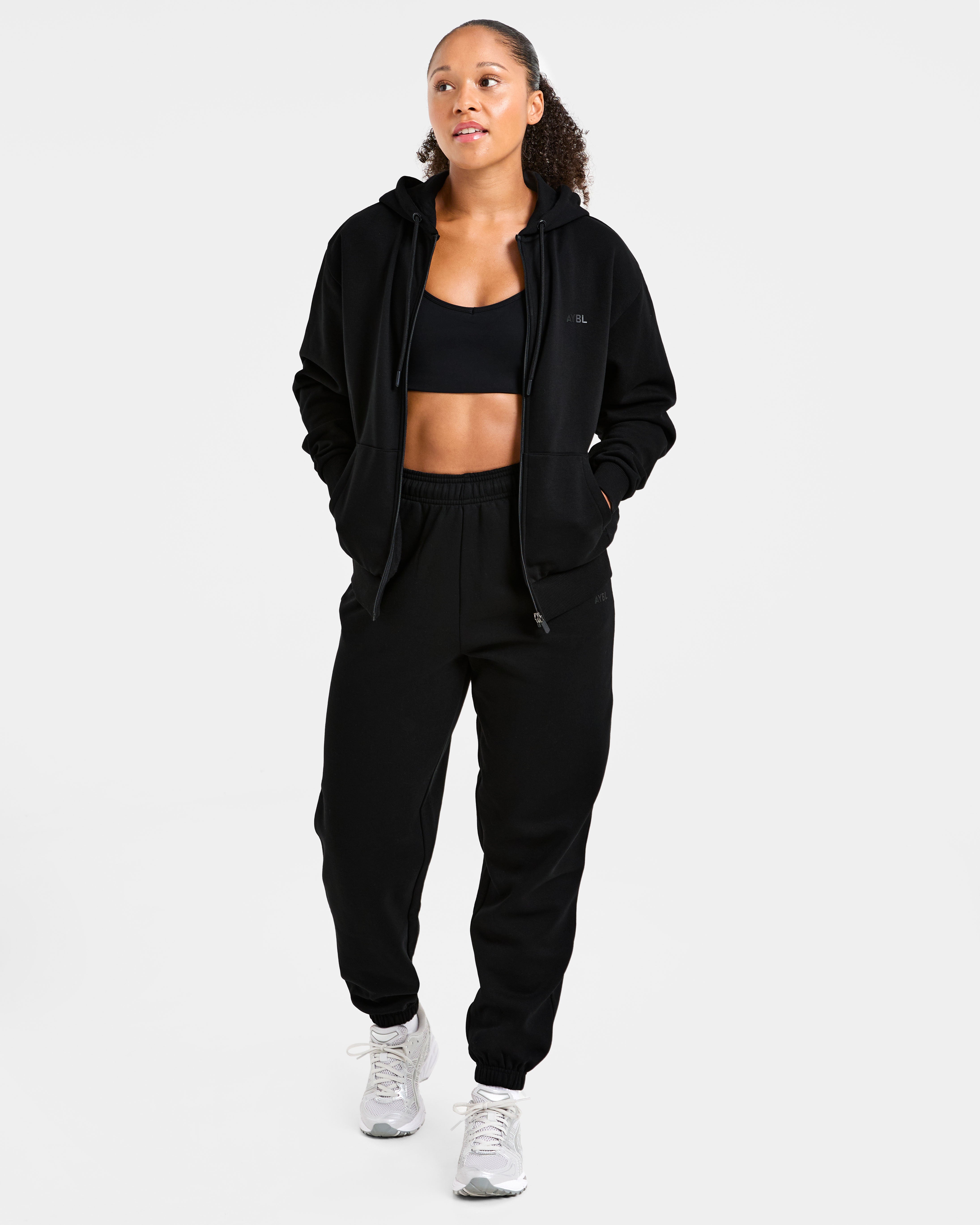 Lifestyle Oversized Zip Up Hoodie - Schwarz