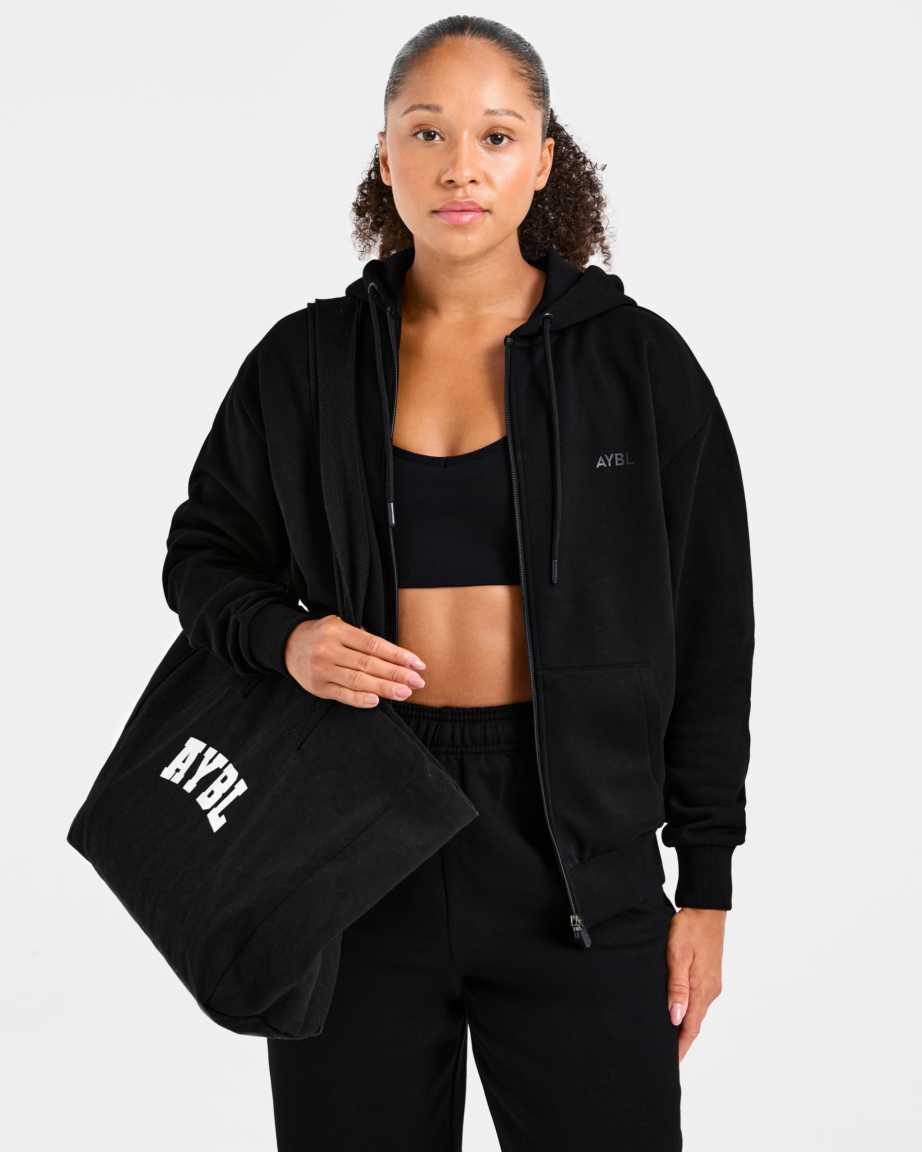 Lifestyle Oversized Zip Up Hoodie - Schwarz