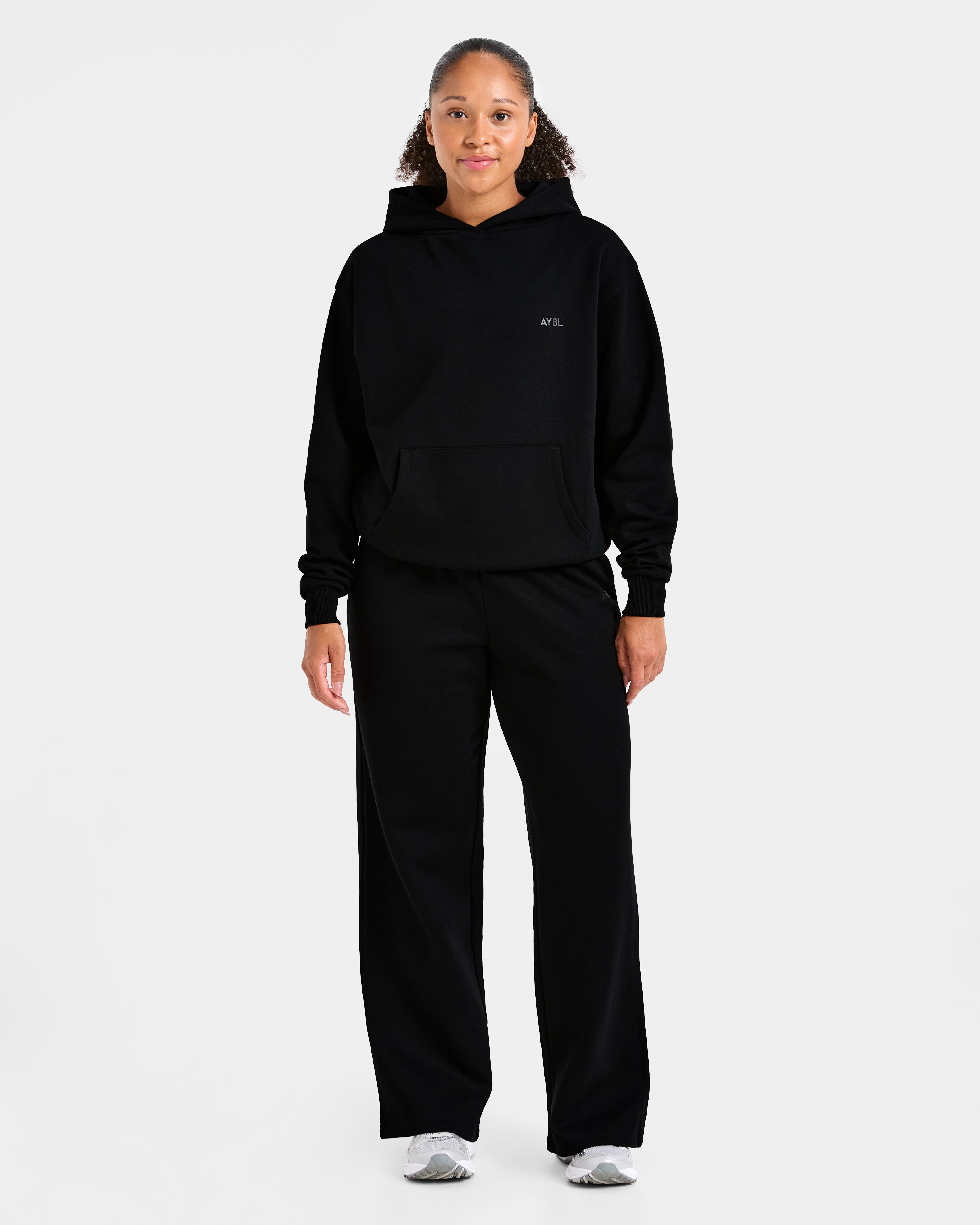 Lifestyle Oversized Straight Leg Joggers - Schwarz