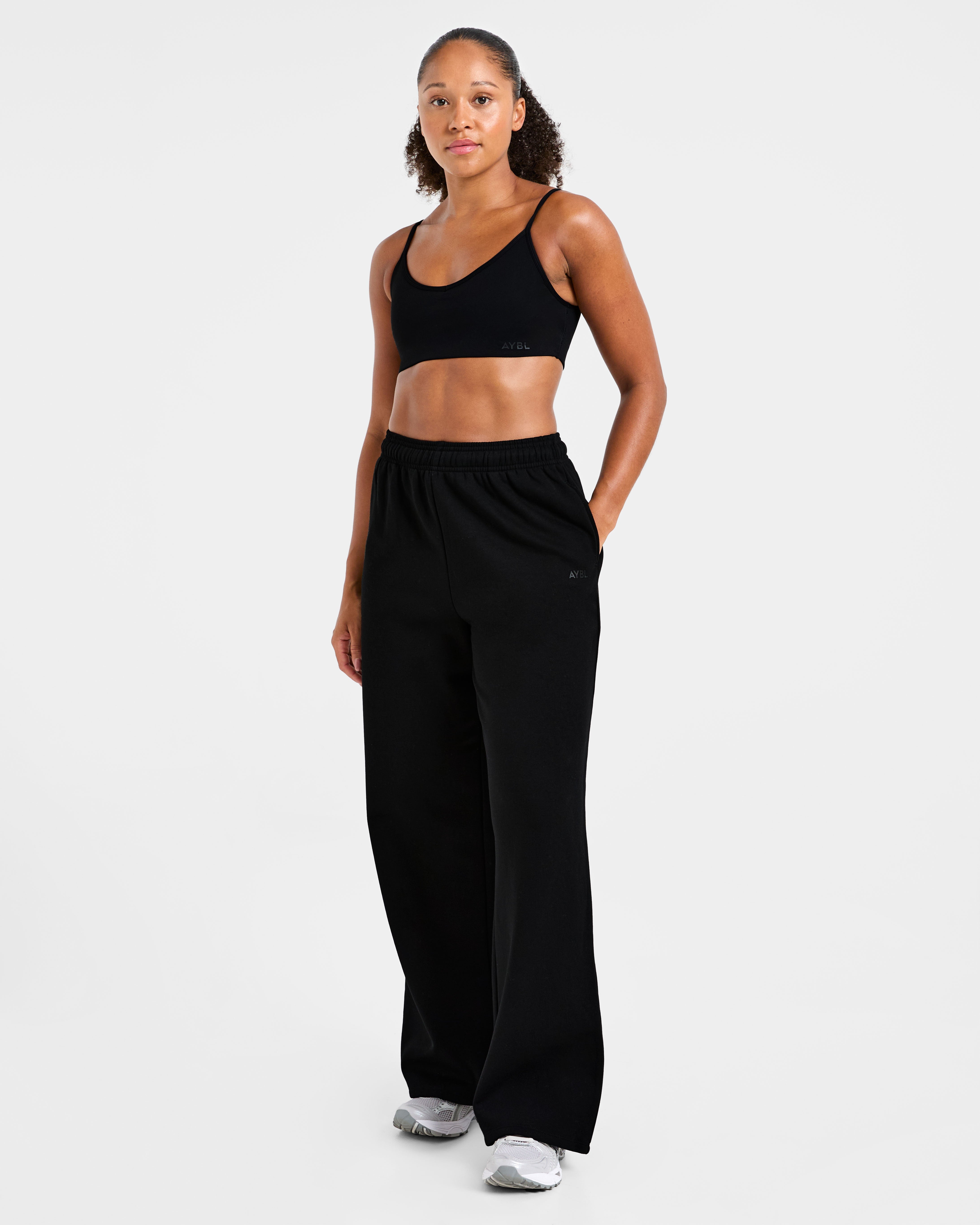 Lifestyle Oversized Straight Leg Joggers - Schwarz