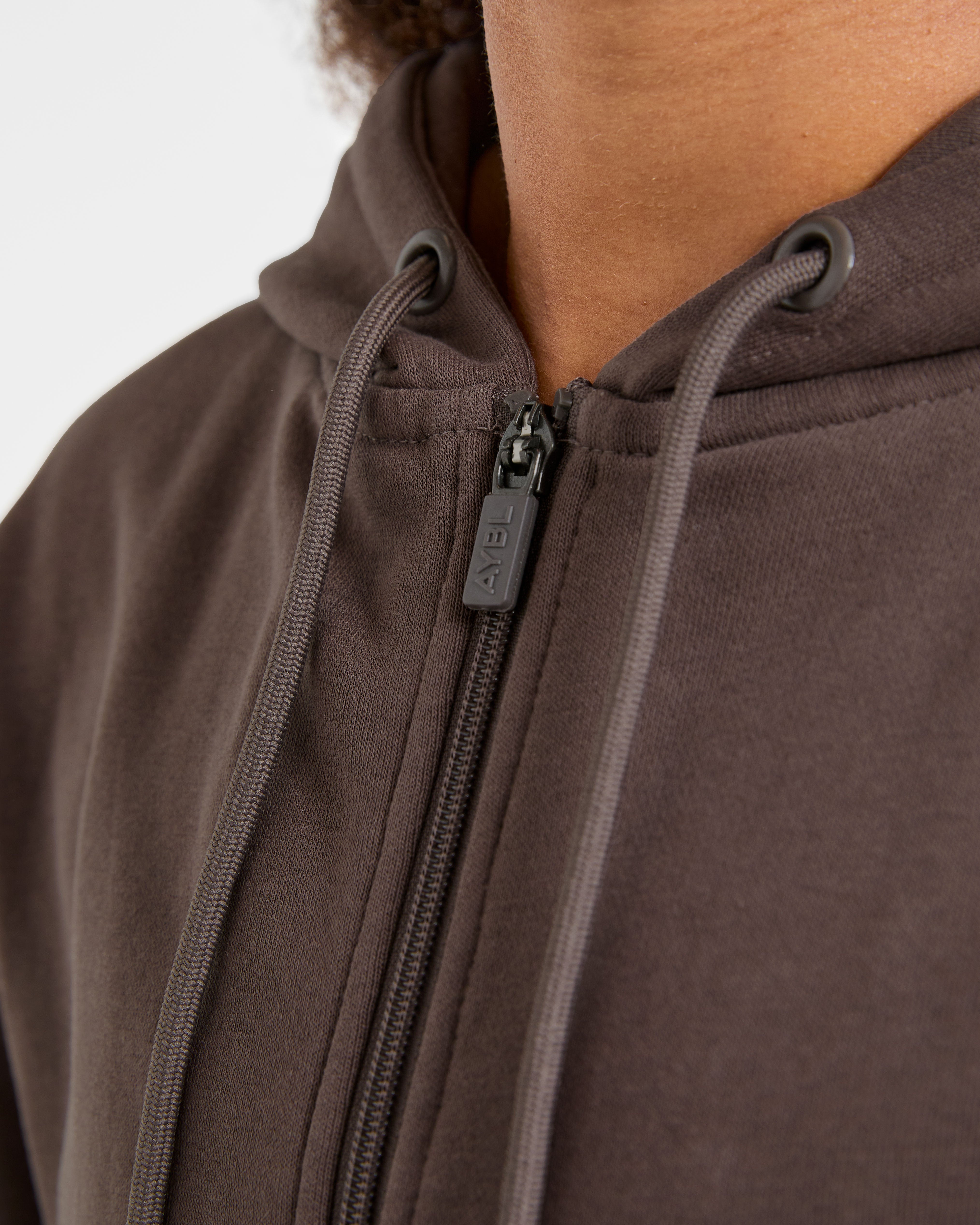 Lifestyle Oversized Zip Up Hoodie - Umber Braun