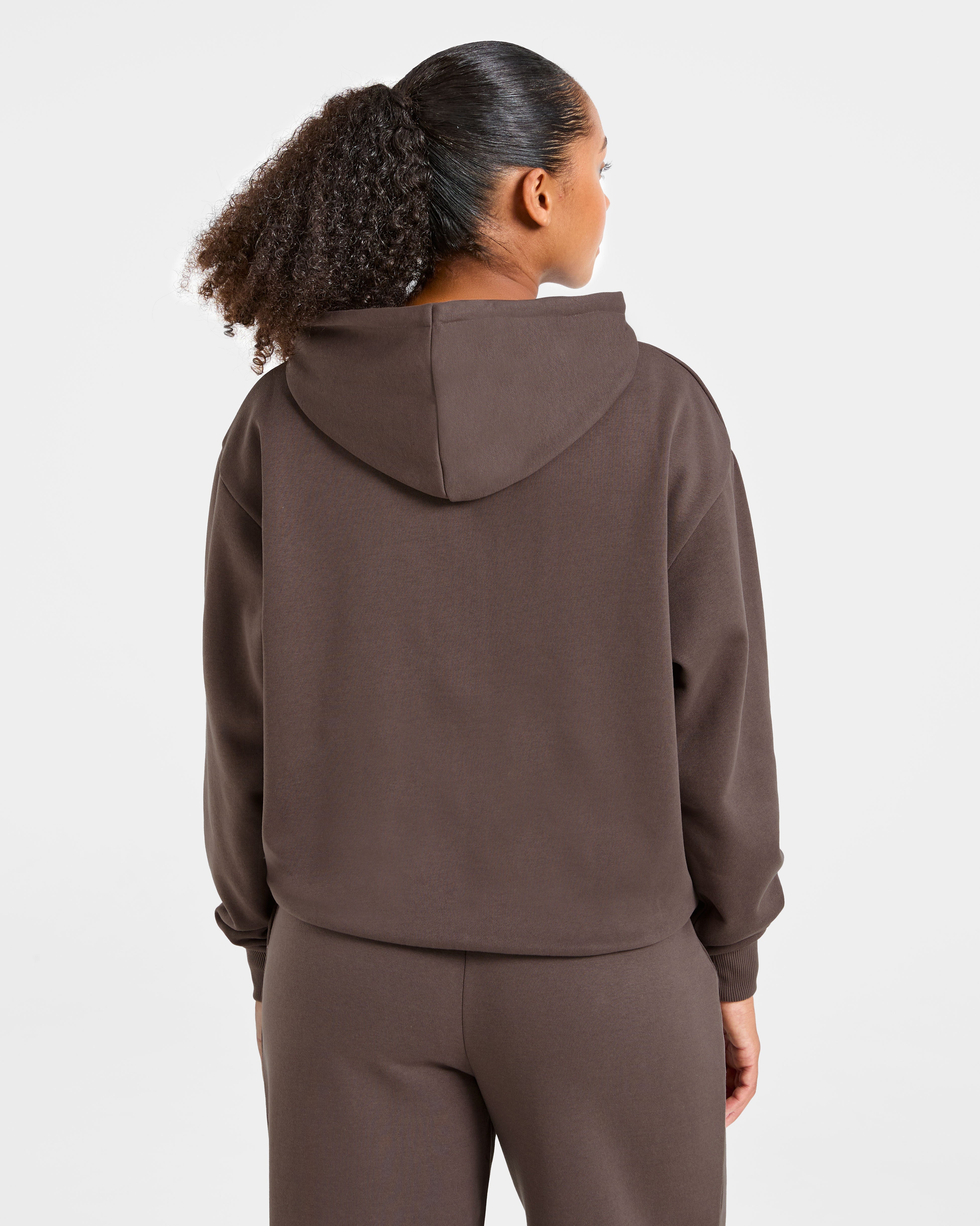 Lifestyle Oversized Zip Up Hoodie - Umber Braun