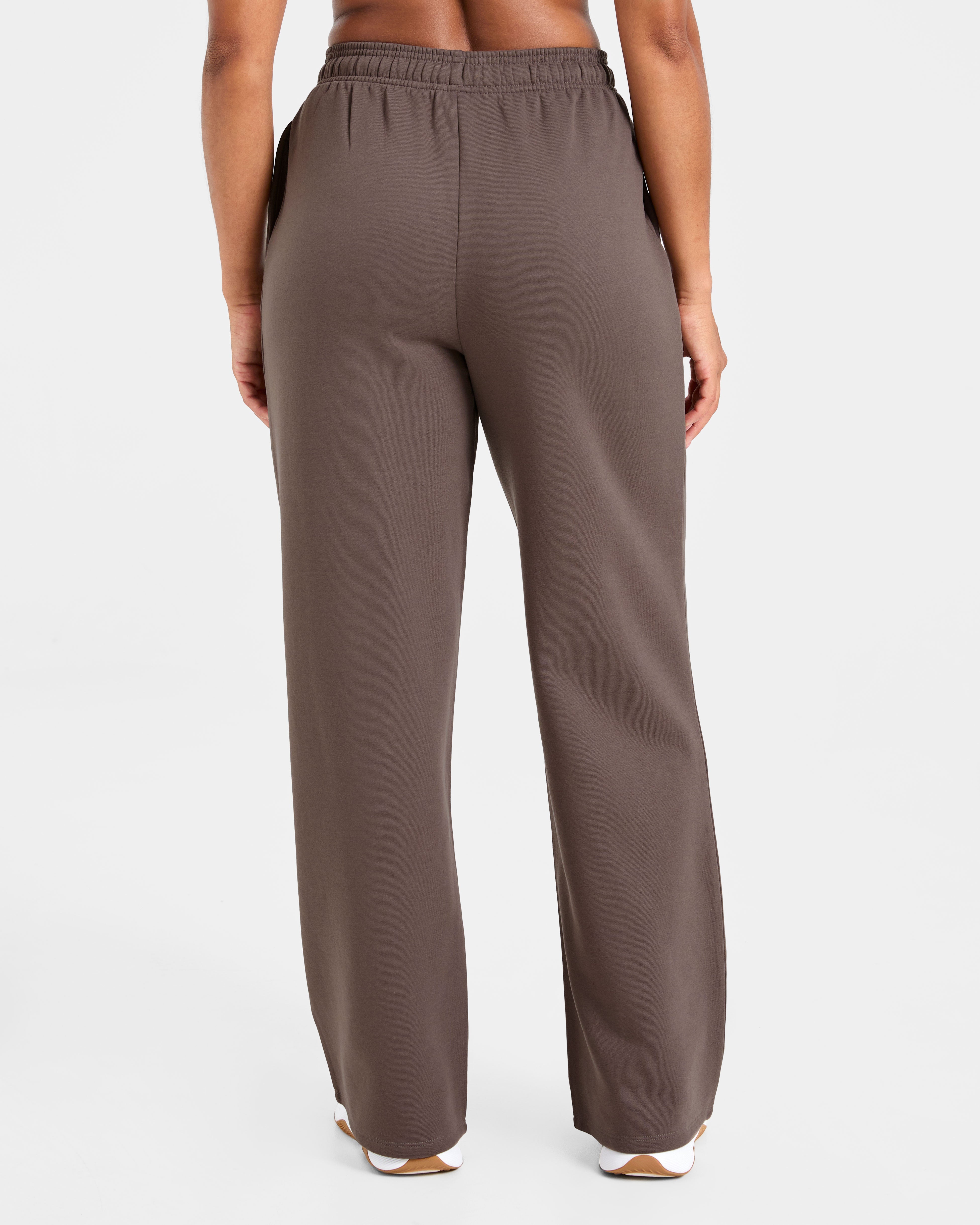 Lifestyle Oversized Straight Leg Joggers - Umber Braun