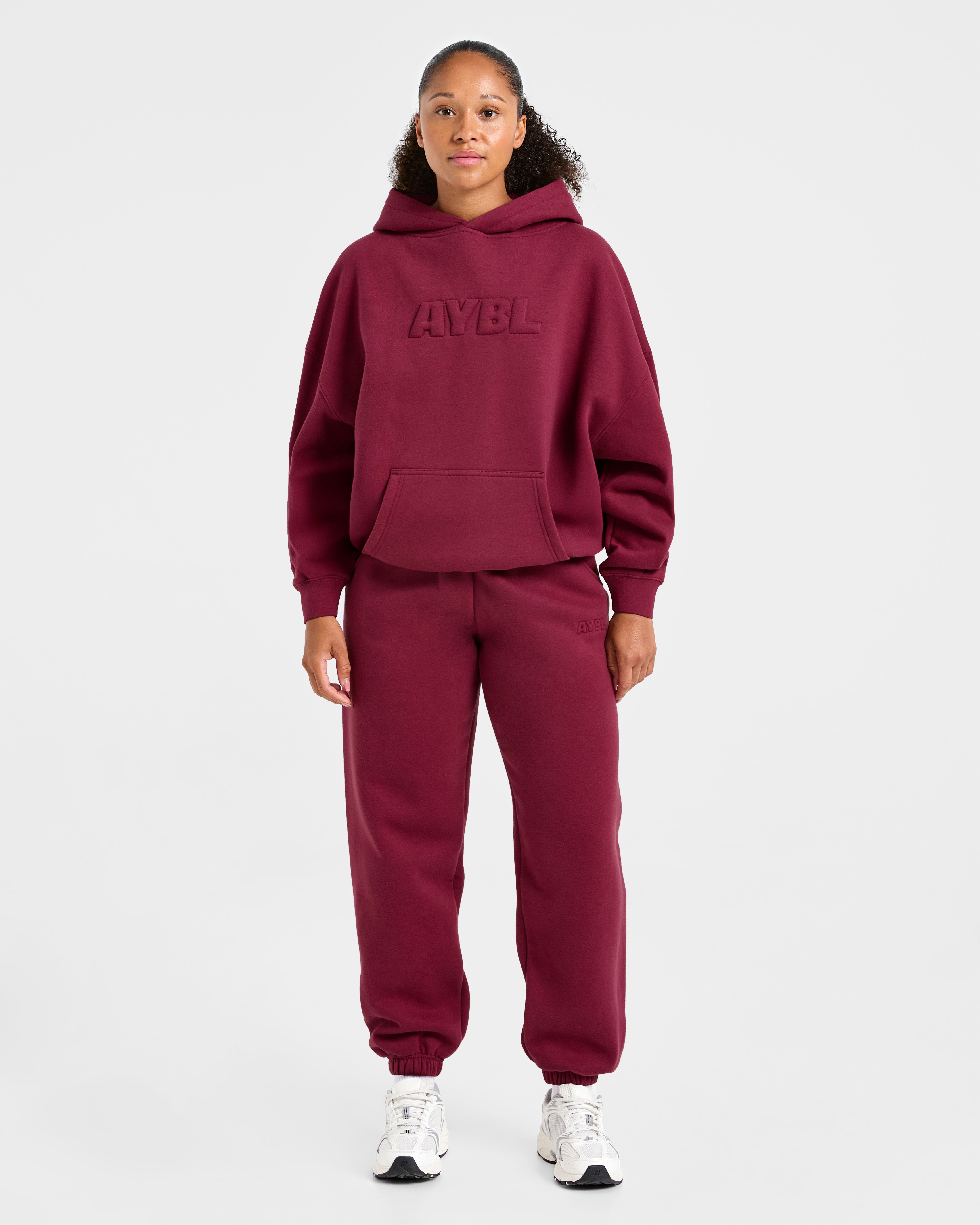 Classic Plush Oversized Joggers - Muted Raspberry