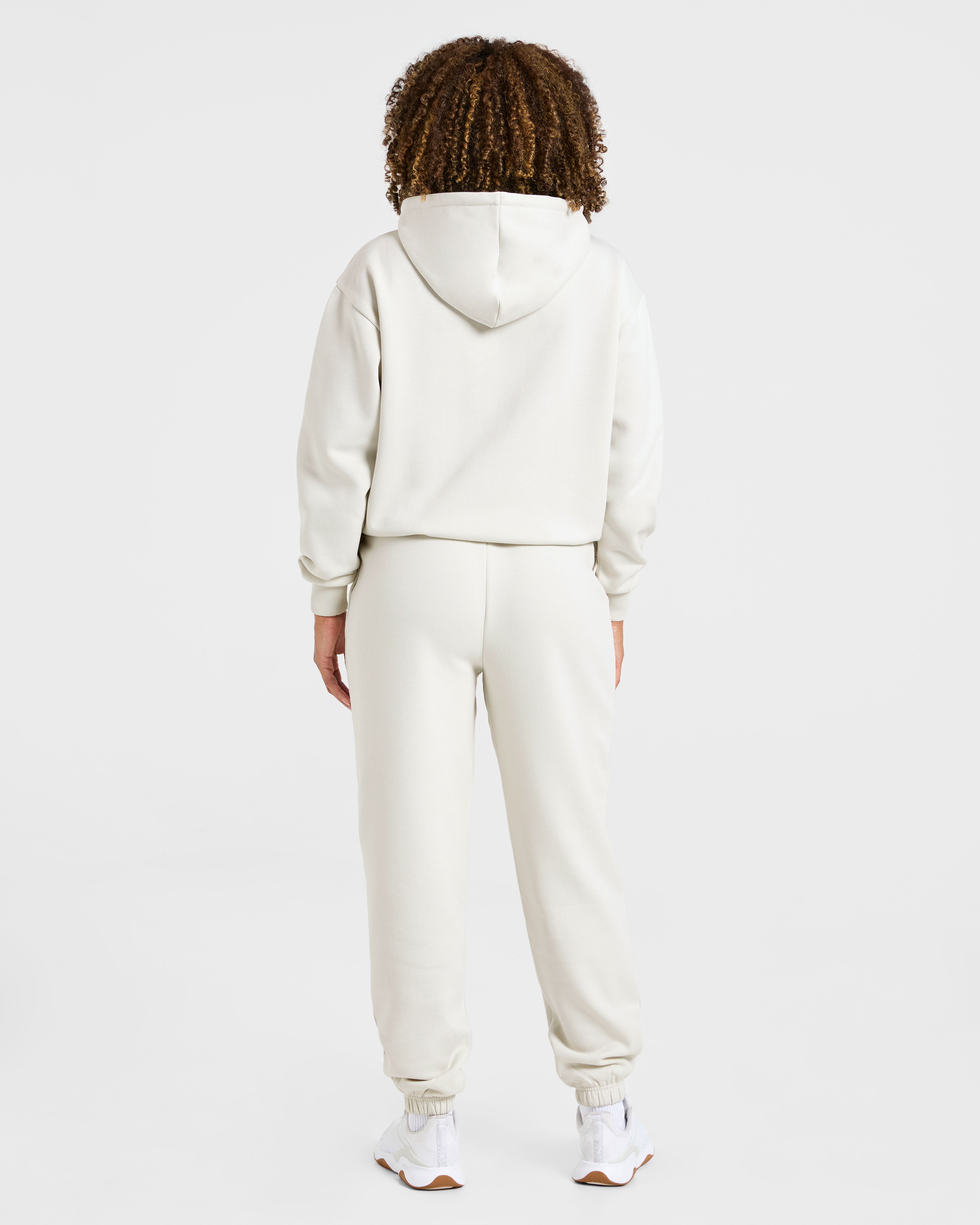 Lifestyle Oversized Zip Up Hoodie - Off Weiß