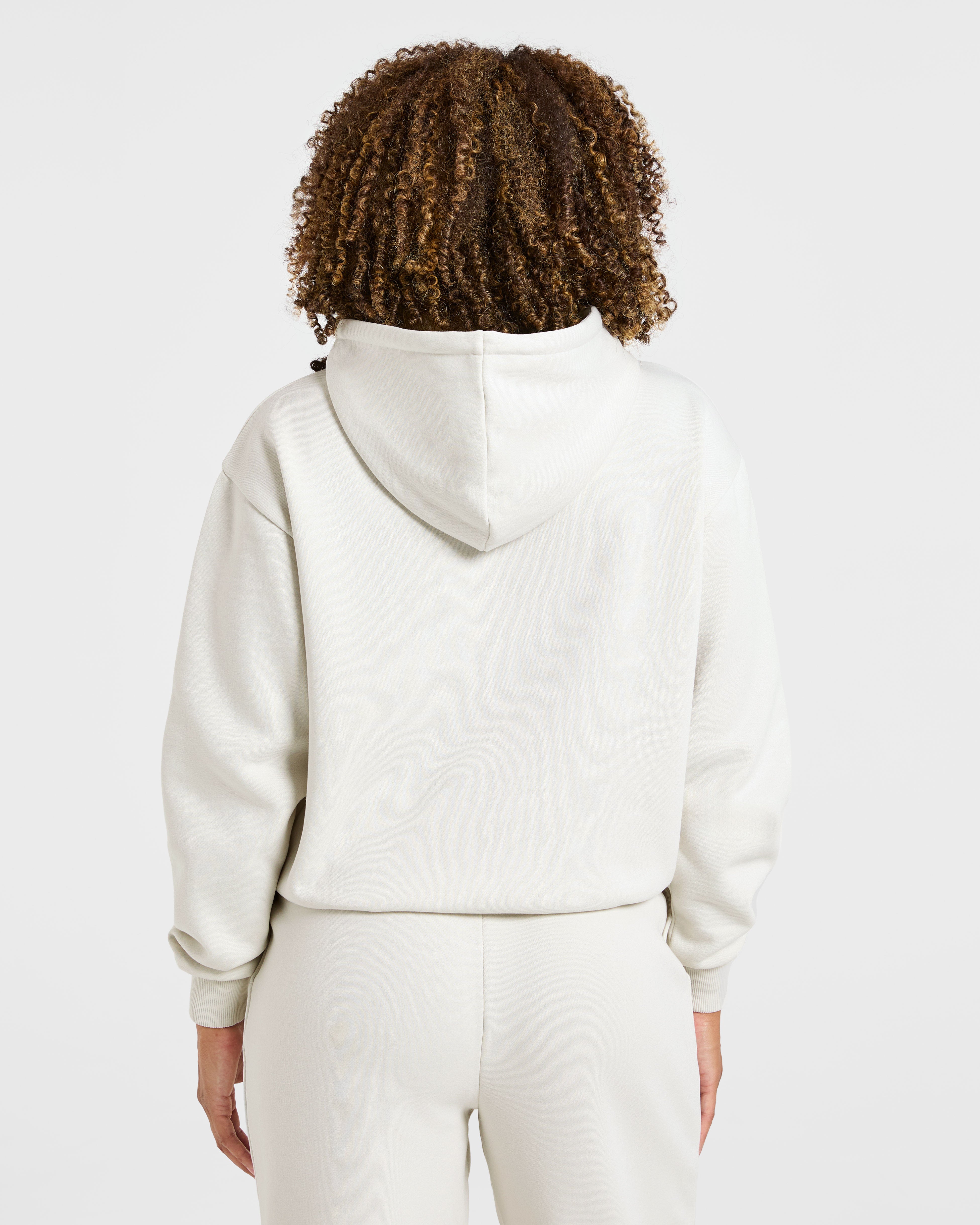 Lifestyle Oversized Zip Up Hoodie - Off Weiß