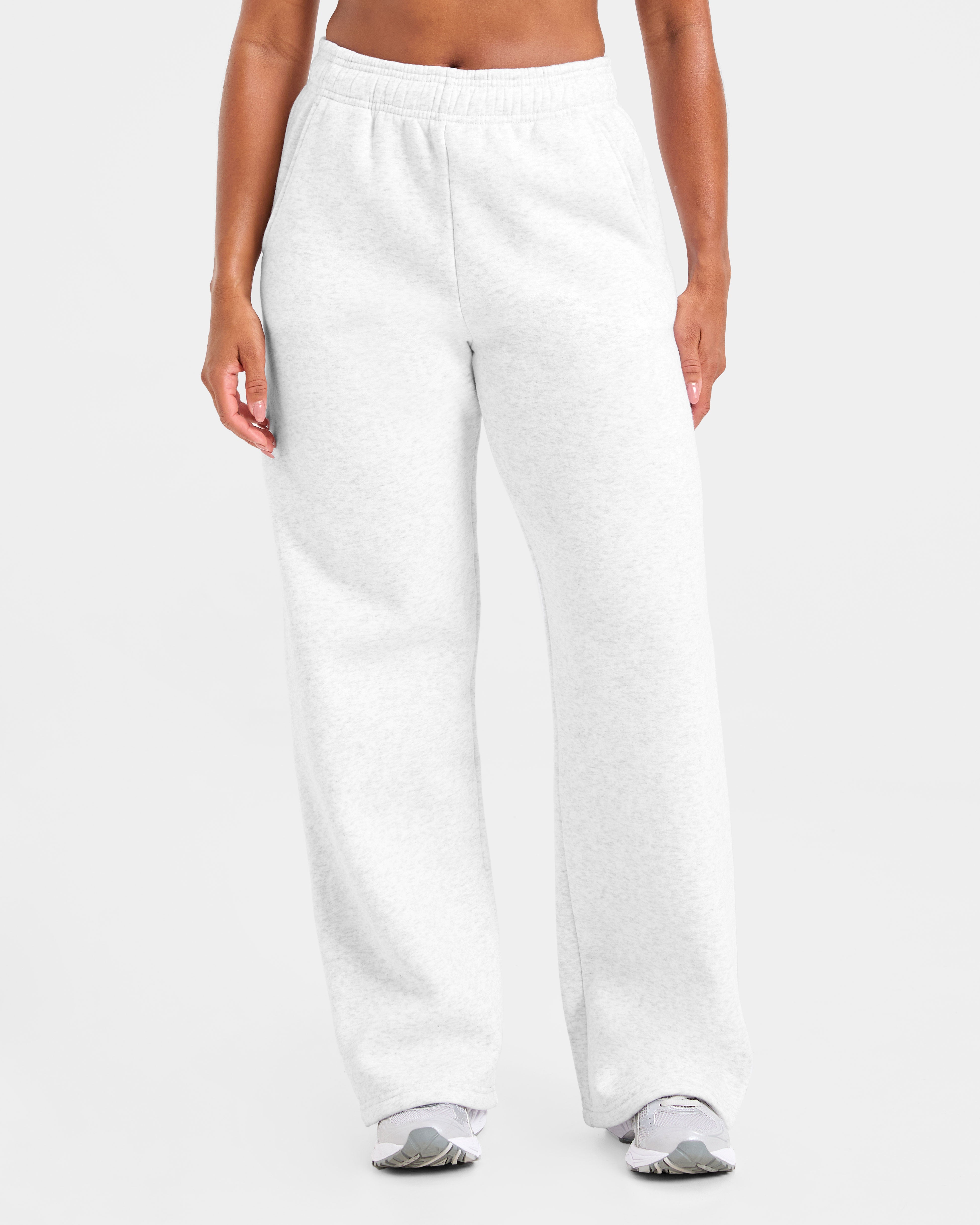 Classic Plush Oversized Straight Leg Joggers - Heather Grau