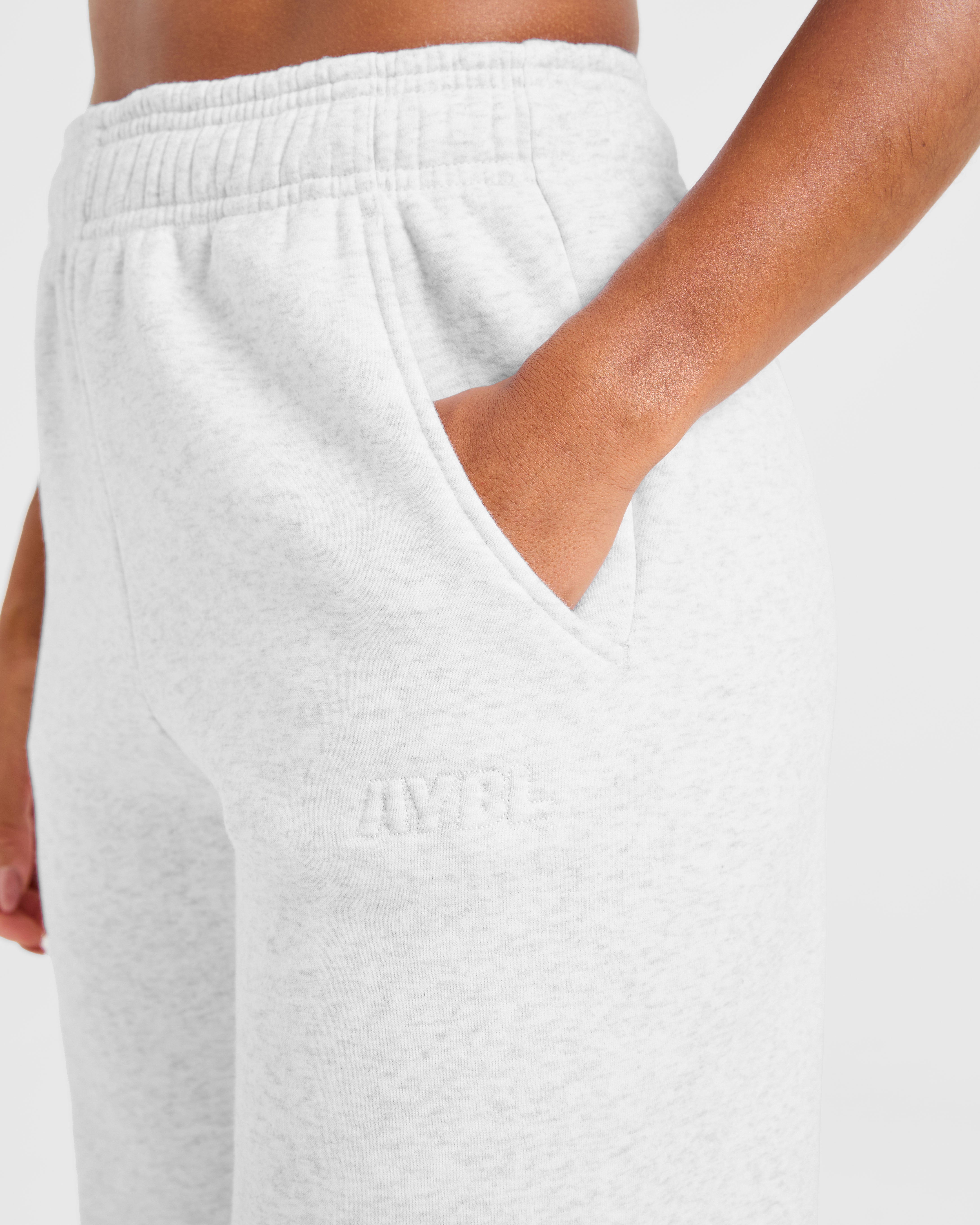 Classic Plush Oversized Straight Leg Joggers - Heather Grau