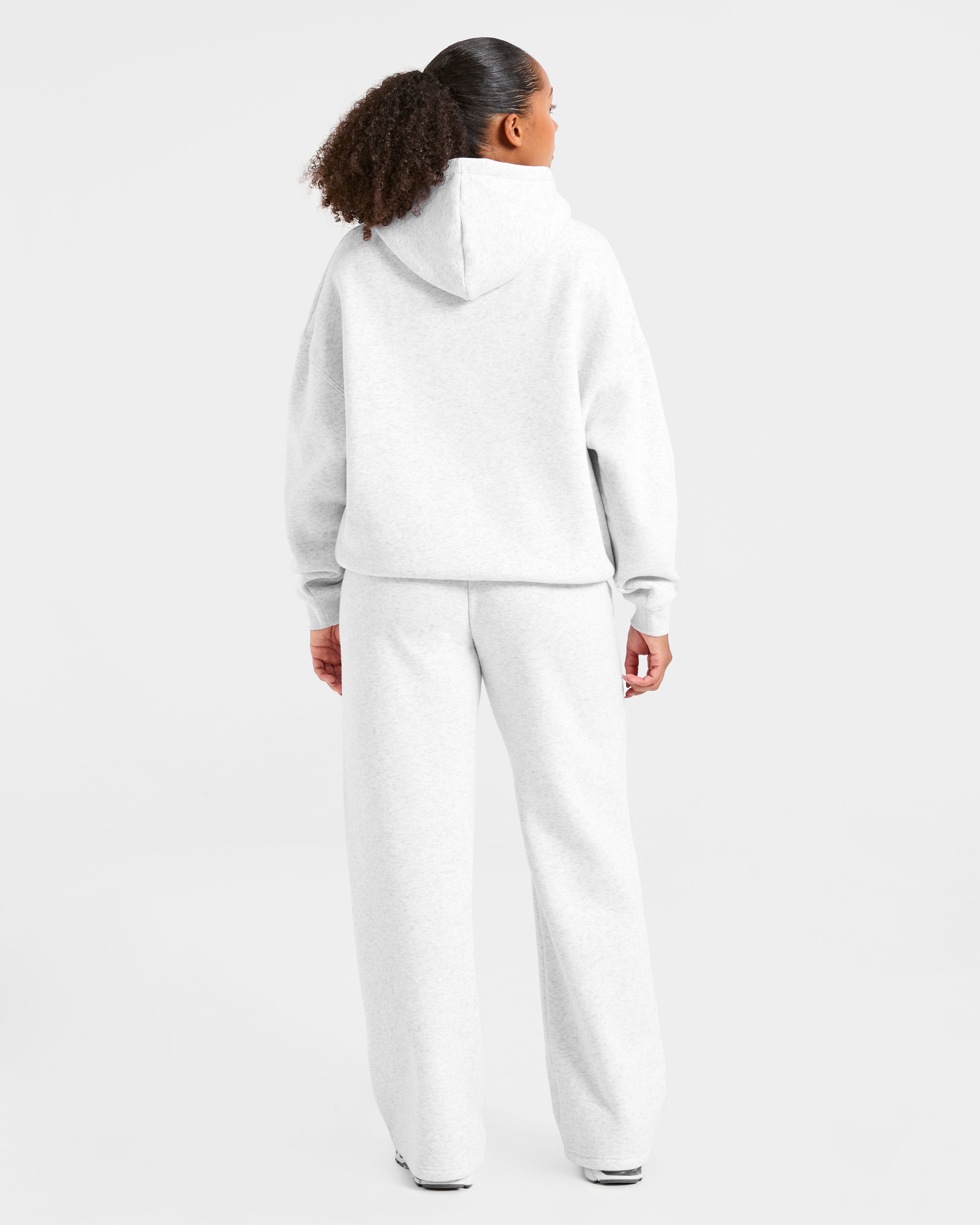 Classic Plush Oversized Straight Leg Joggers - Heather Grau