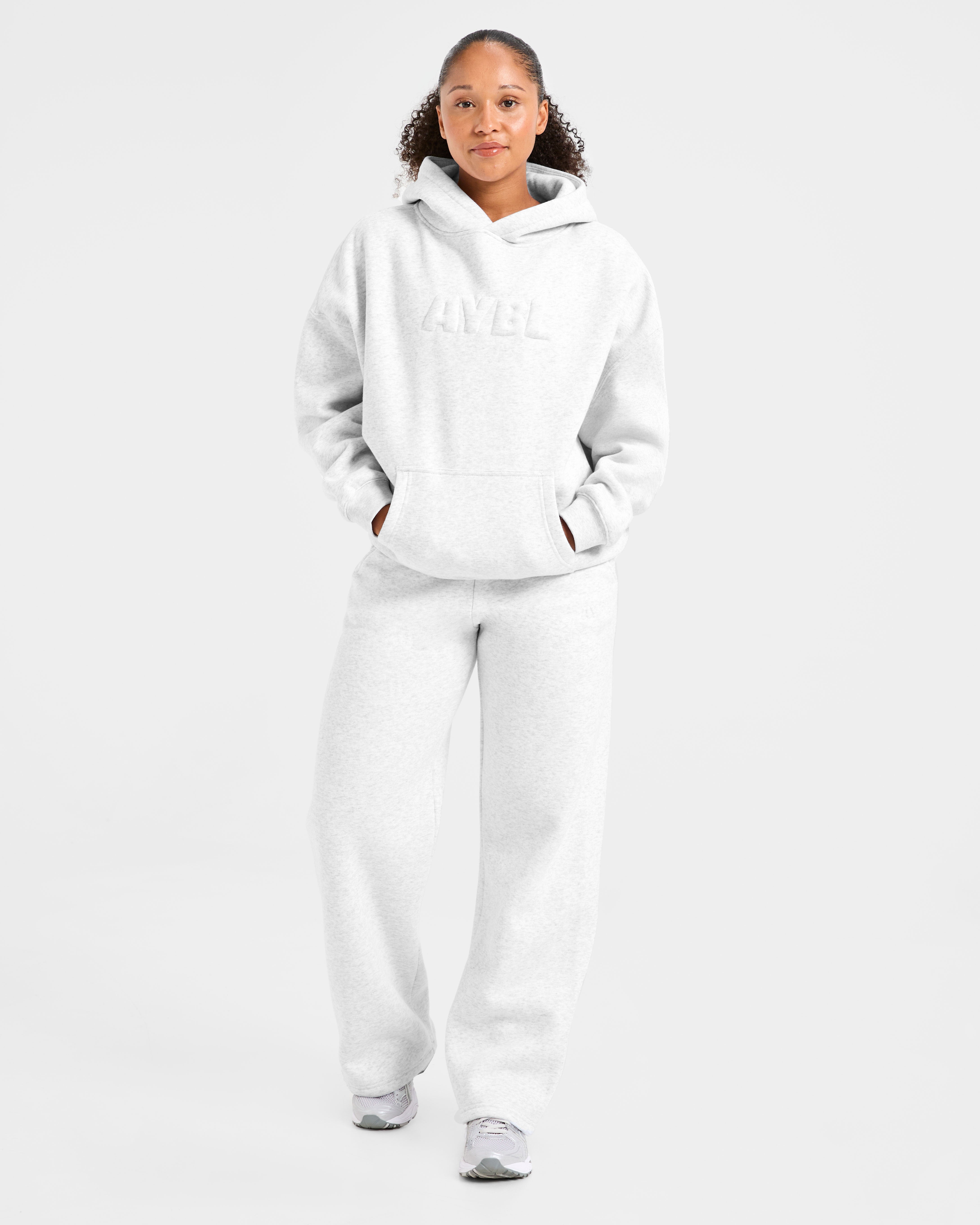 Classic Plush Oversized Straight Leg Joggers - Heather Grau