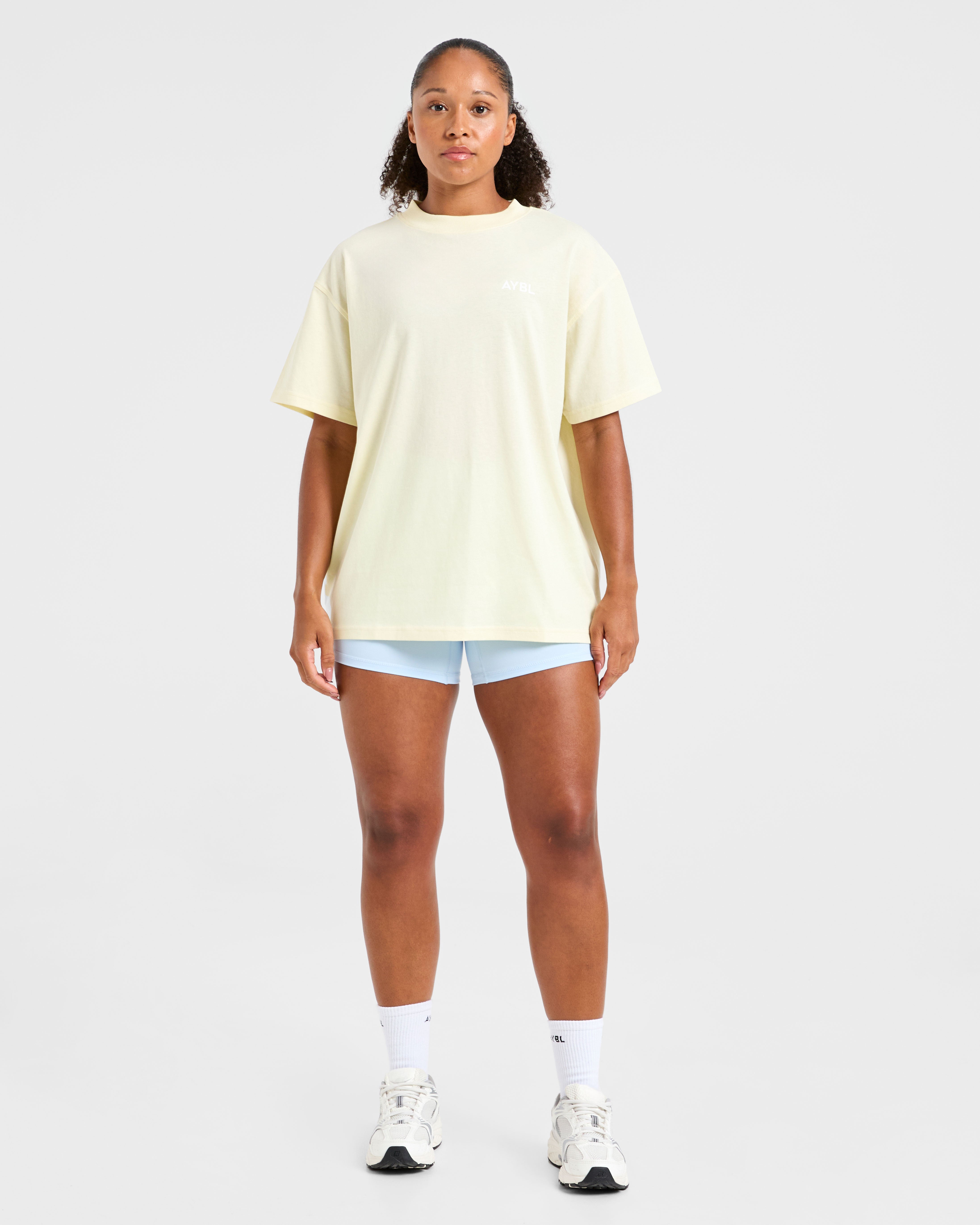 Lift Graphic Oversized T Shirt - Lemon Gelb