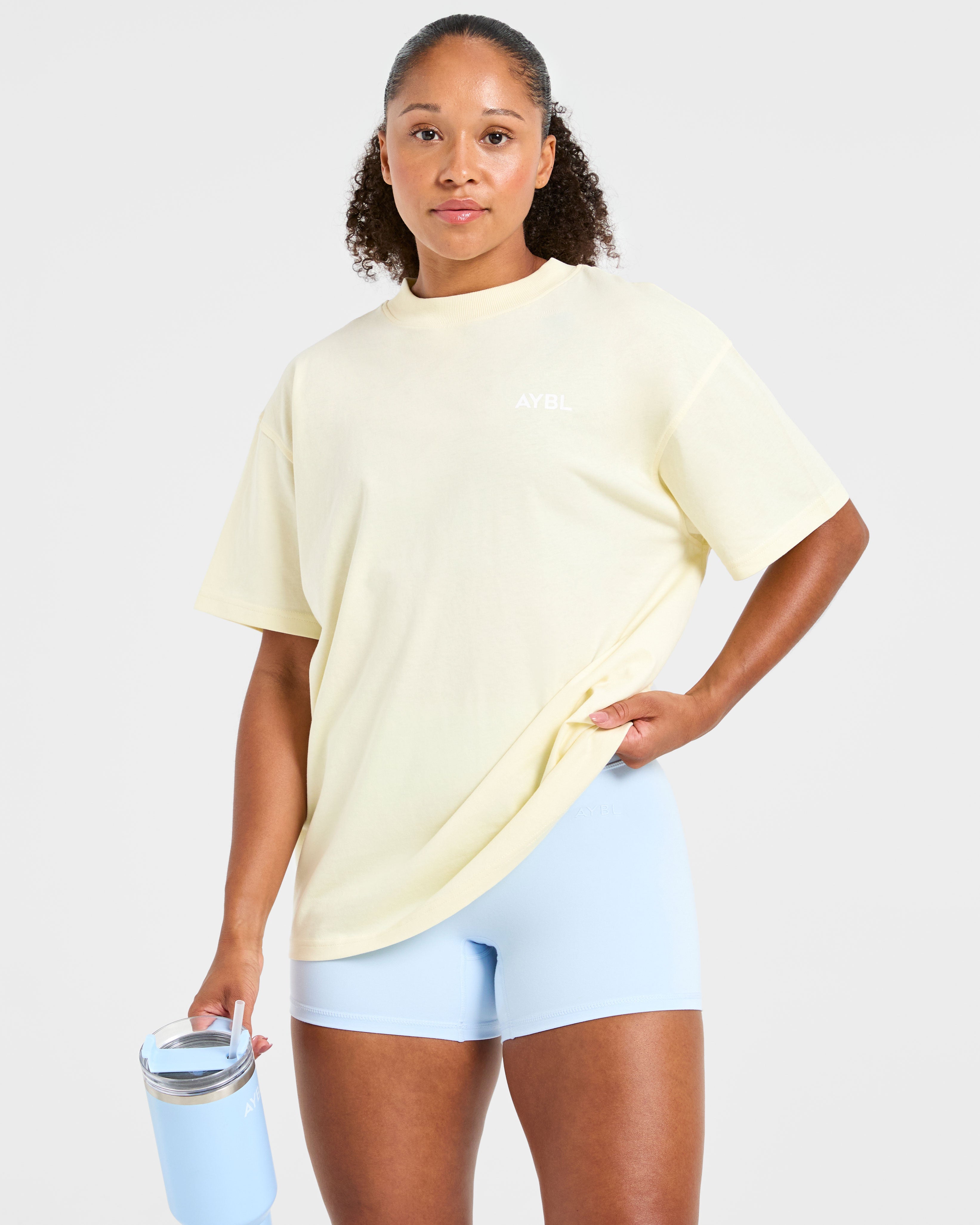 Lift Graphic Oversized T Shirt - Lemon Gelb