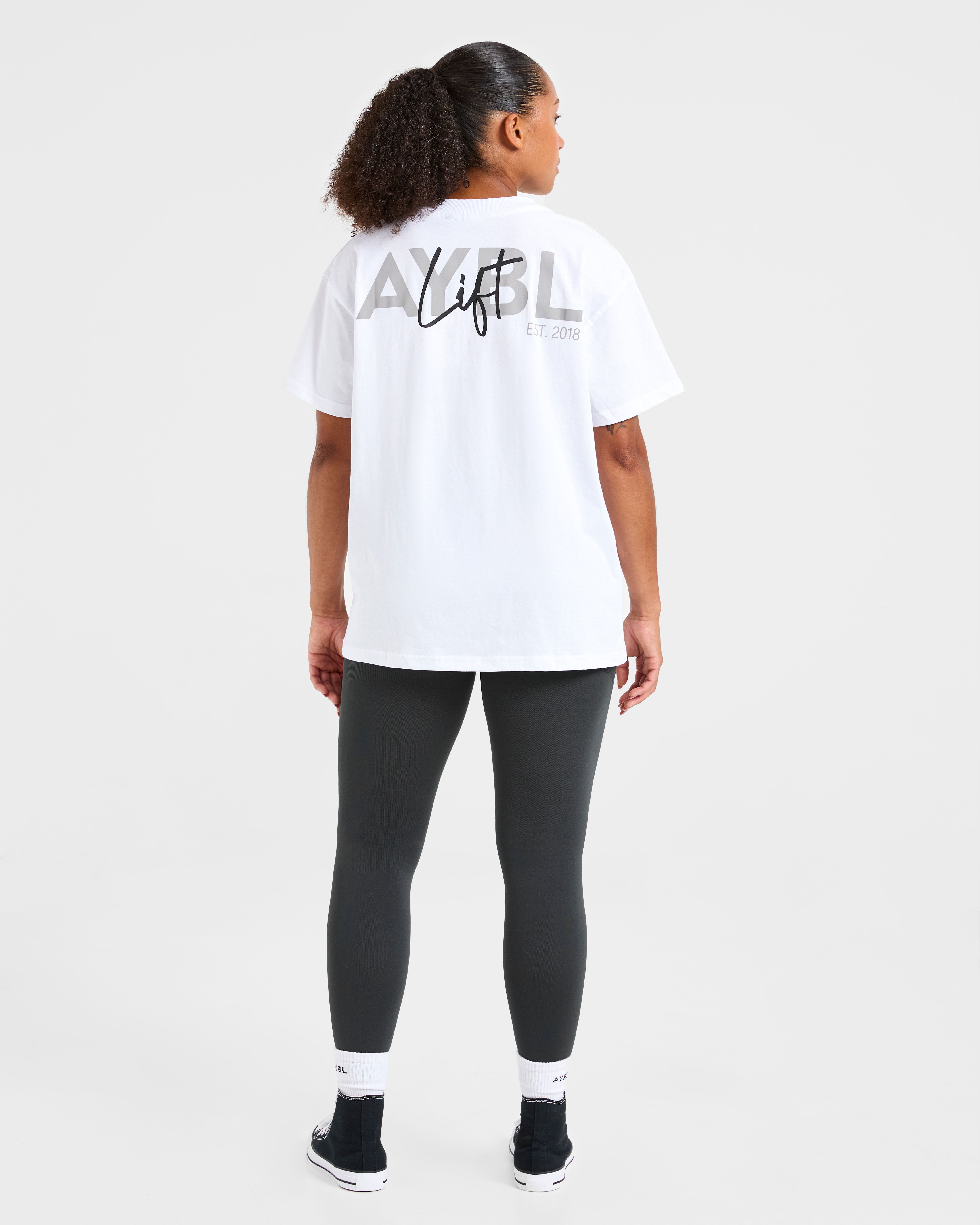 Lift Graphic Oversized T Shirt - White