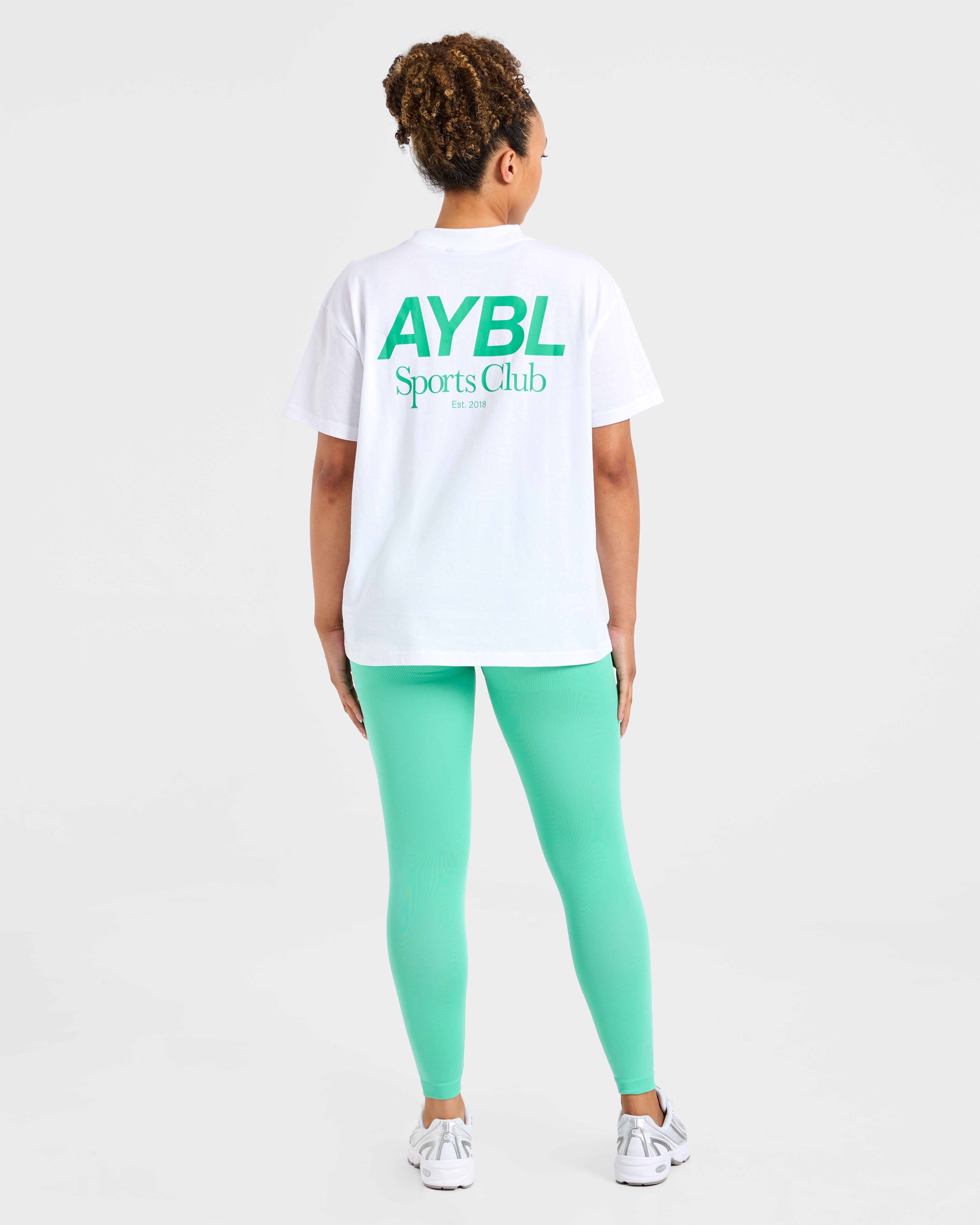 AYBL Sports Club Oversized T Shirt - Weiß/Racing Green
