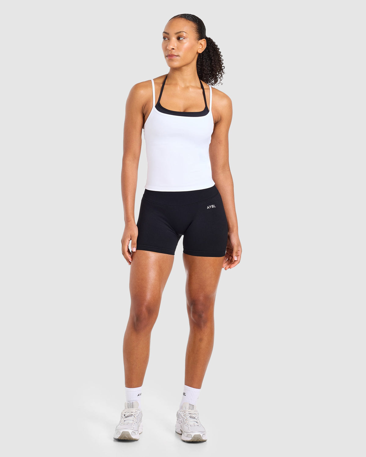Double Layered Tank Top - Weiß/Schwarz