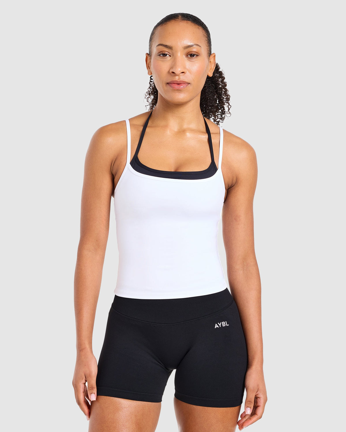 Double Layered Tank Top - Weiß/Schwarz