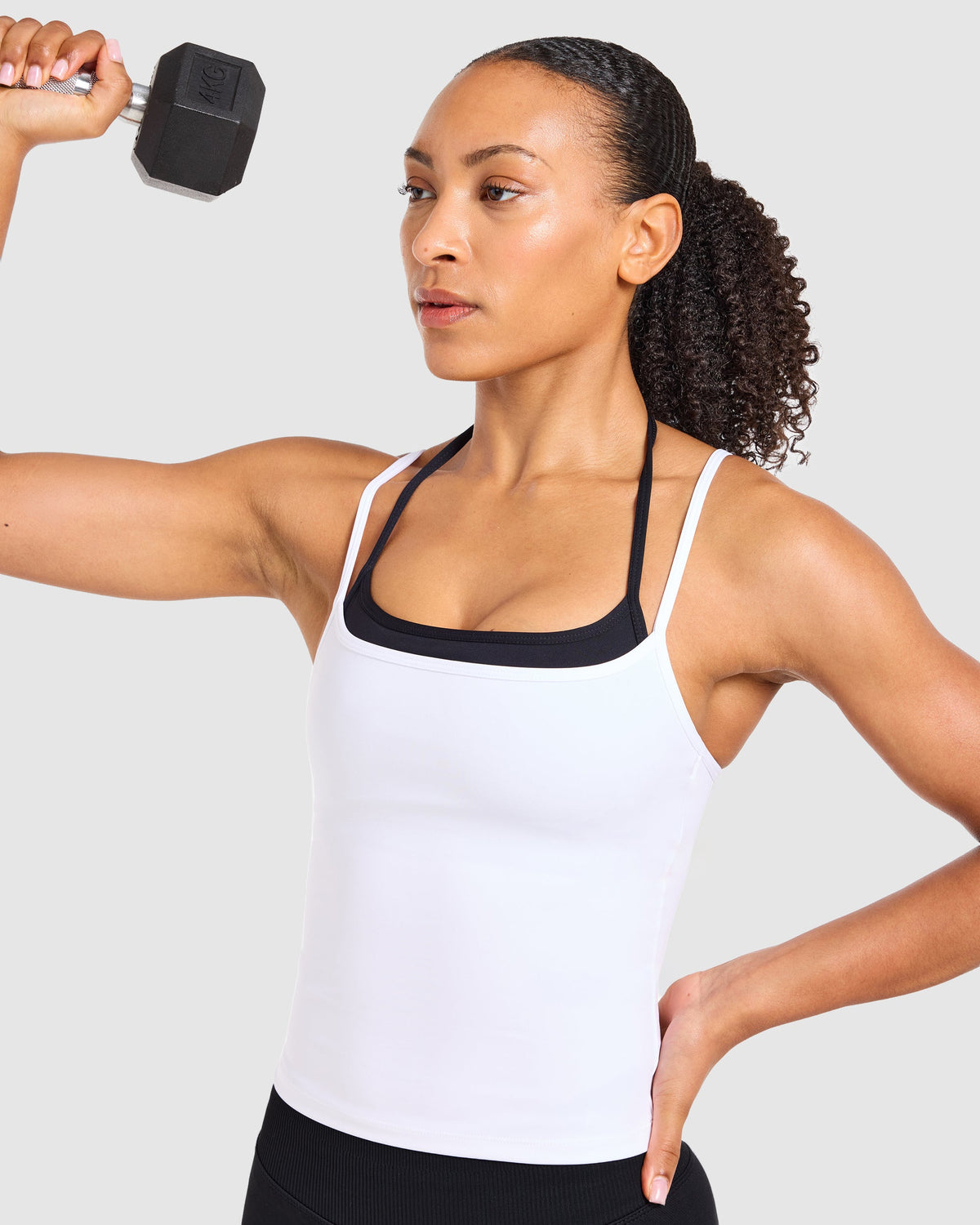 Double Layered Tank Top - Weiß/Schwarz