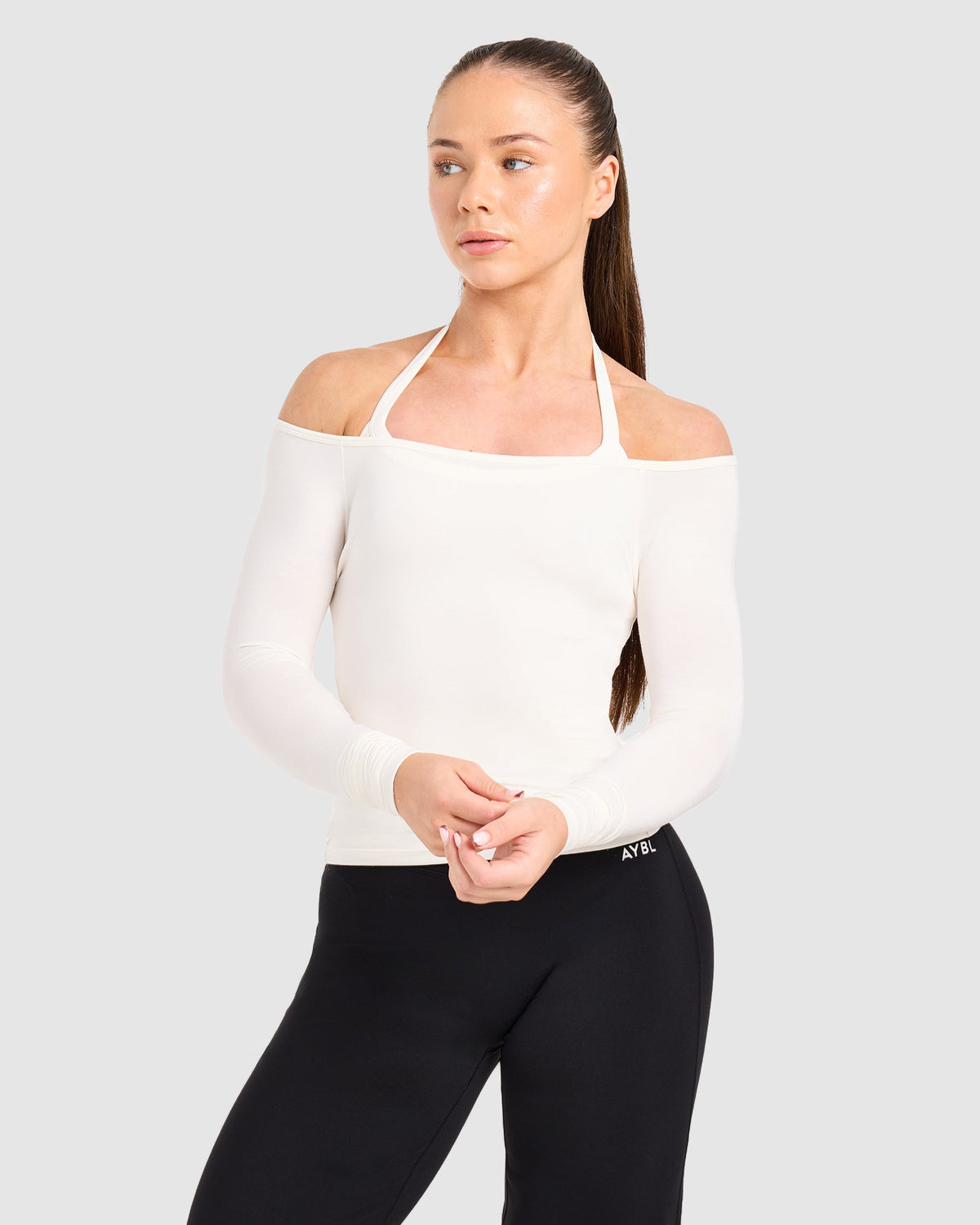 Ease Halterneck Top - Cream Weiß