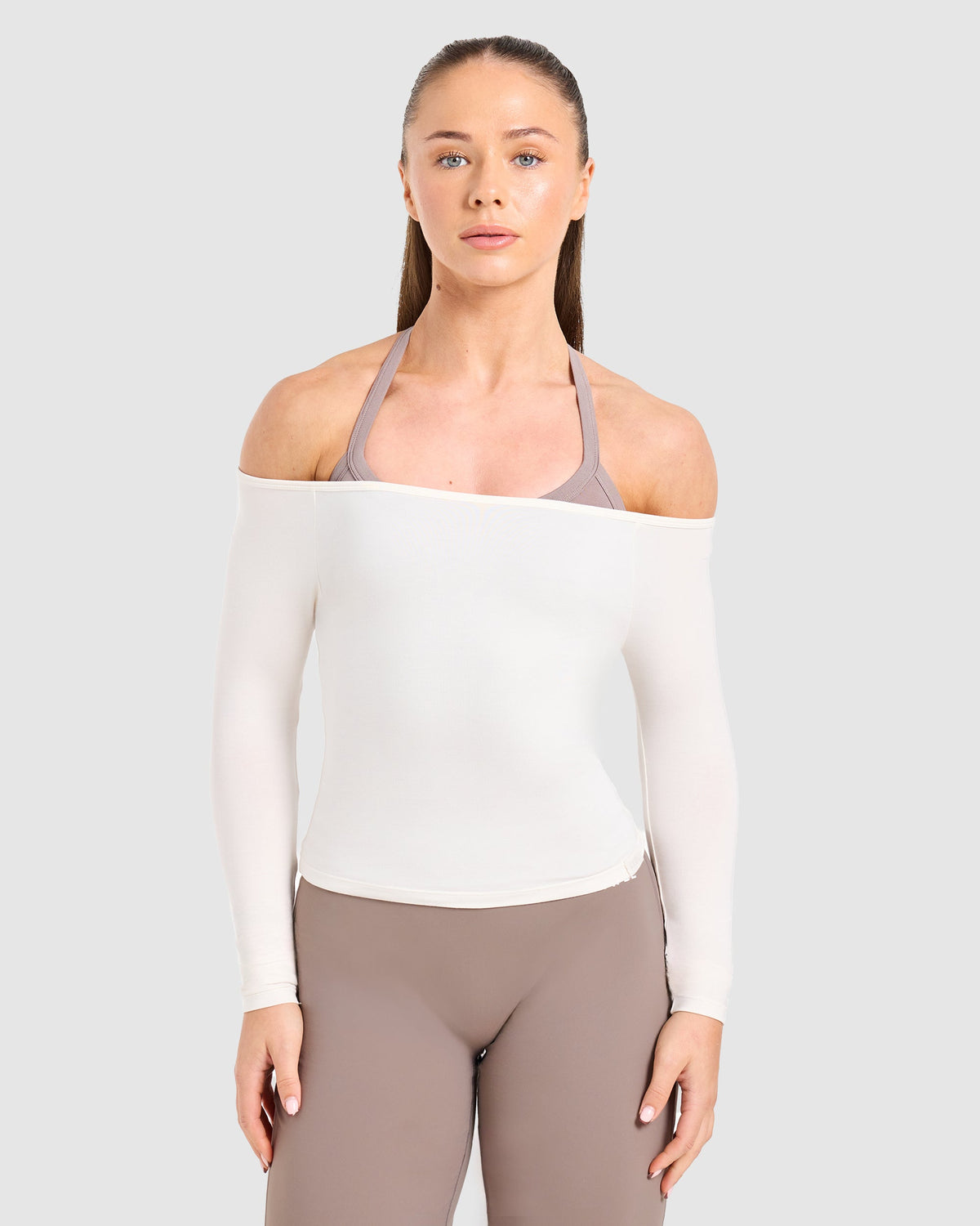 Ease Off The Shoulder Top - Cream Weiß
