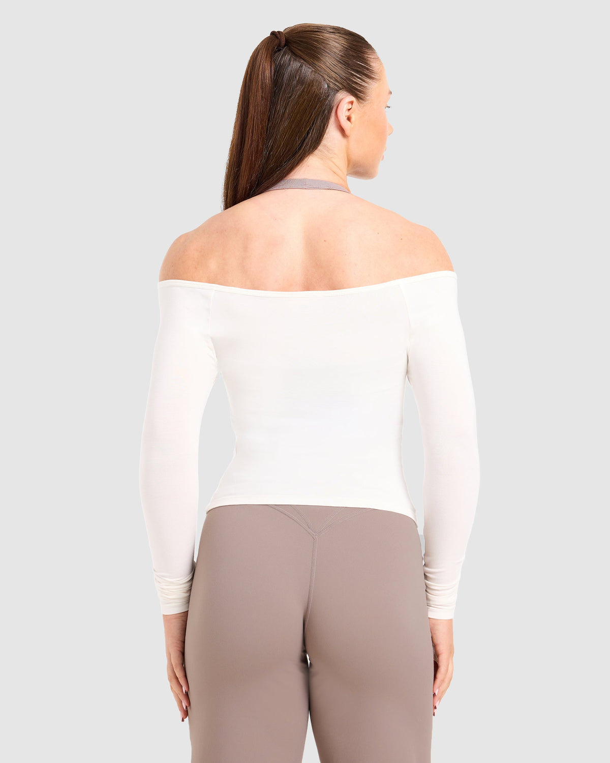 Ease Off The Shoulder Top - Cream Weiß