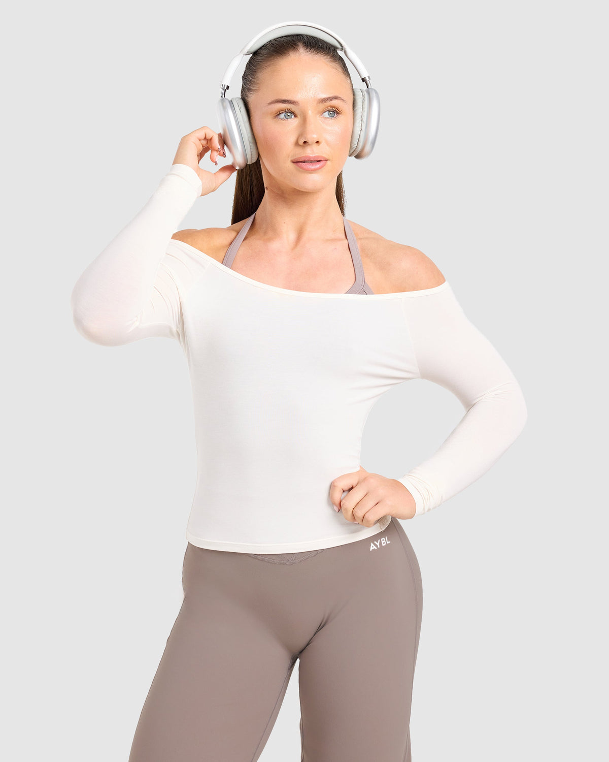 Ease Off The Shoulder Top - Cream Weiß