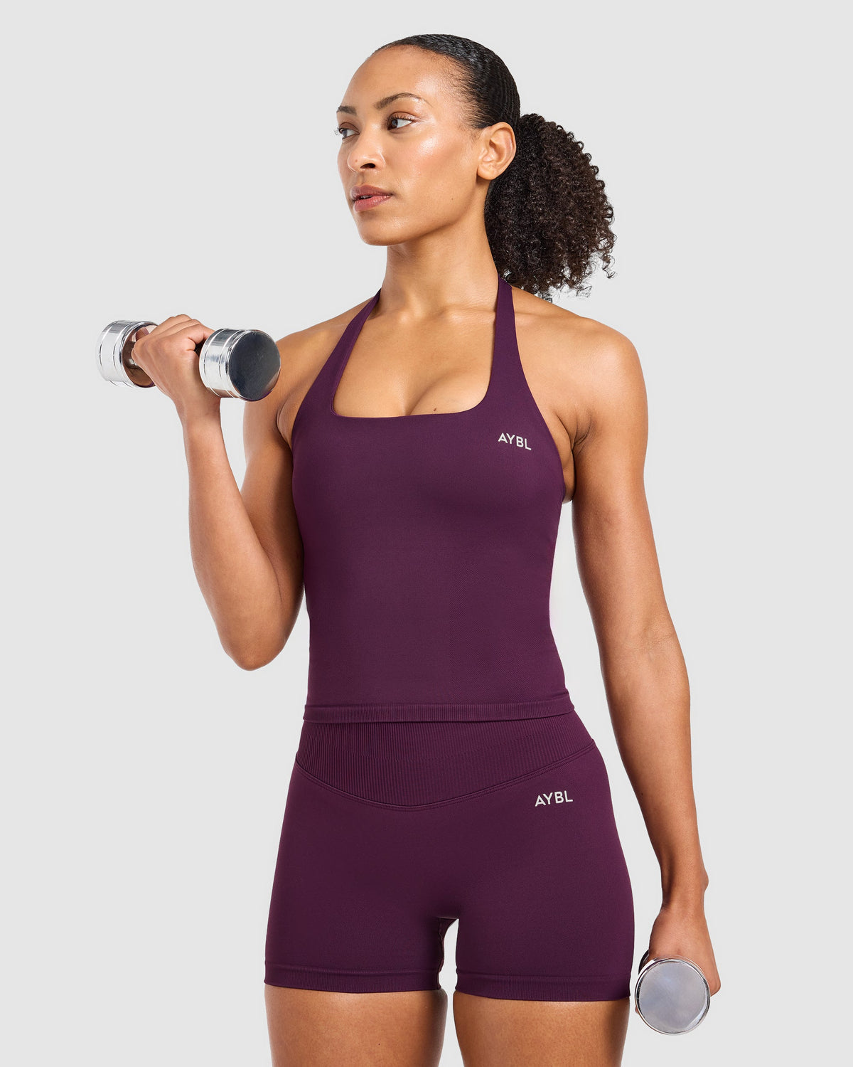 Enhance Seamless Halterneck Top - Midnight Plum