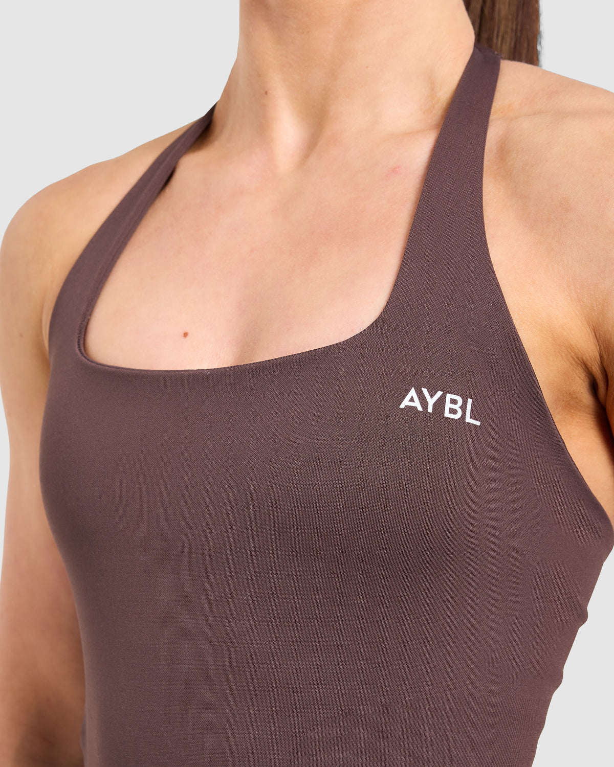 Enhance Seamless Halterneck Top - Cocoa Braun