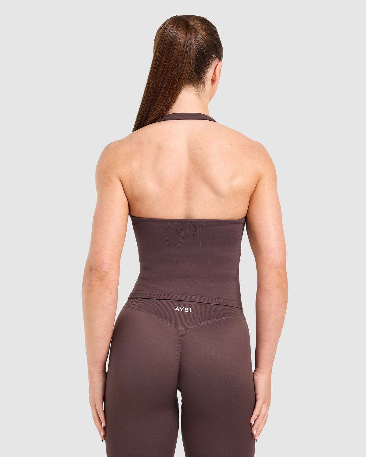 Enhance Seamless Halterneck Top - Cocoa Braun