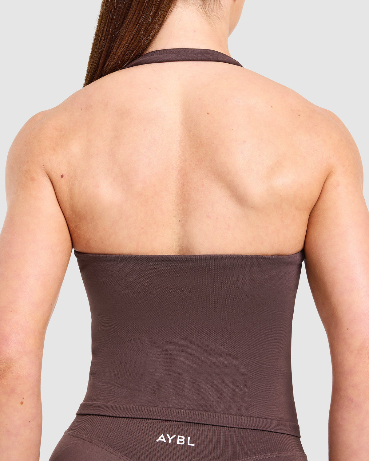Enhance Seamless Halterneck Top - Cocoa Braun