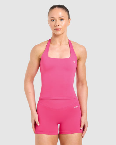 Enhance Seamless Halterneck Top - Raspberry Rosa