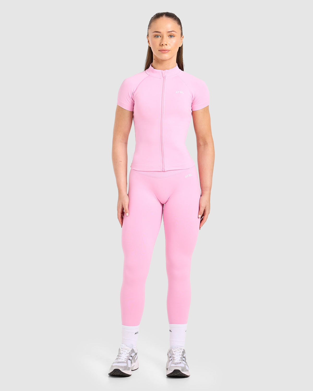 Enhance Seamless Short Sleeve Zip Up Jacket - Sugar Rosa