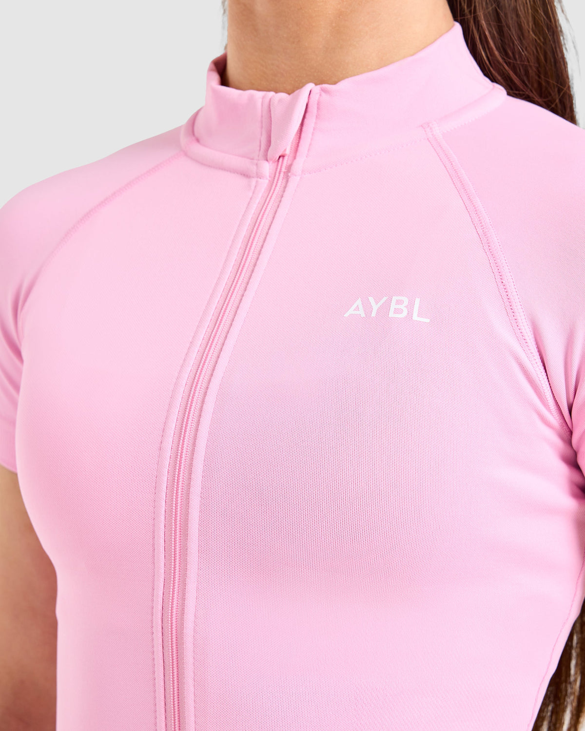 Enhance Seamless Short Sleeve Zip Up Jacket - Sugar Rosa