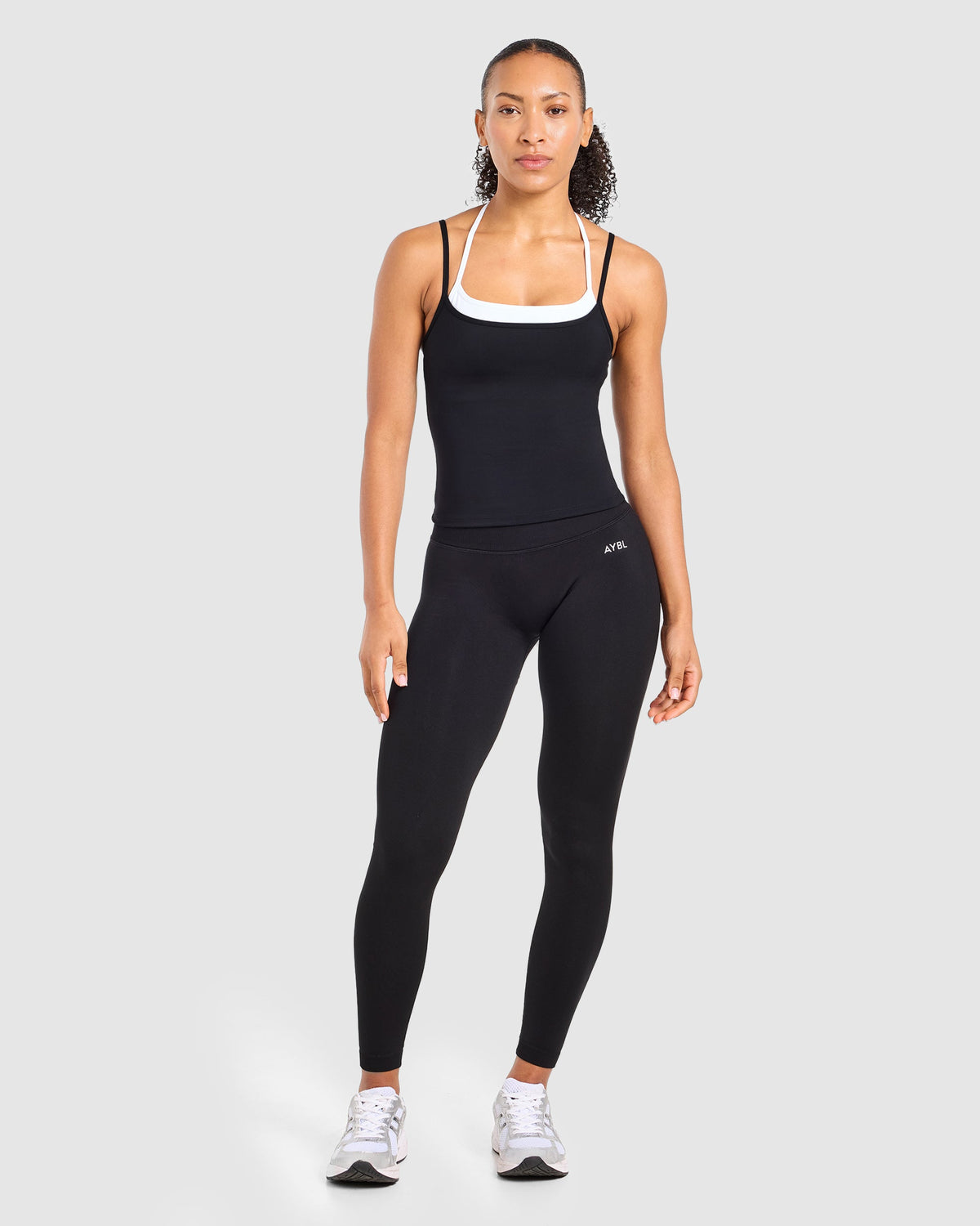 Double Layered Tank Top - Schwarz/Weiß