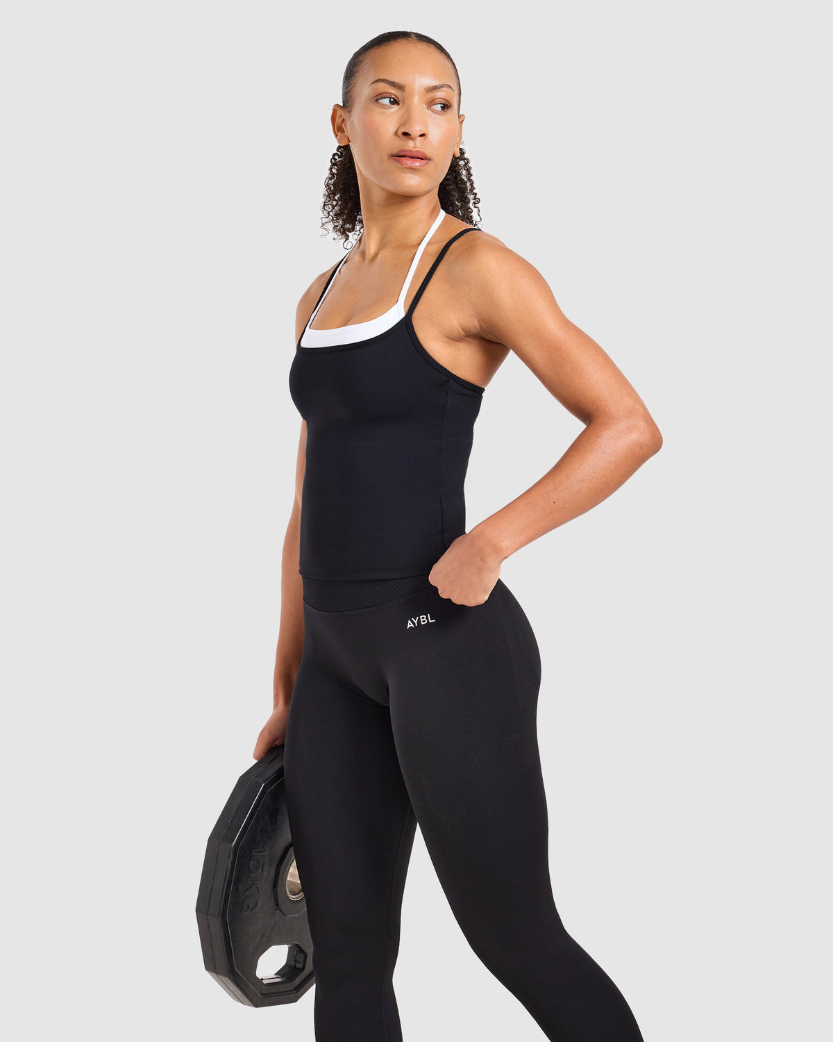 Double Layered Tank Top - Schwarz/Weiß