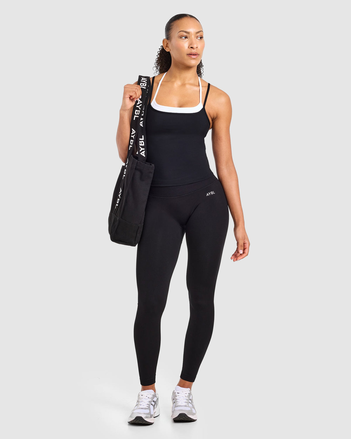 Double Layered Tank Top - Schwarz/Weiß