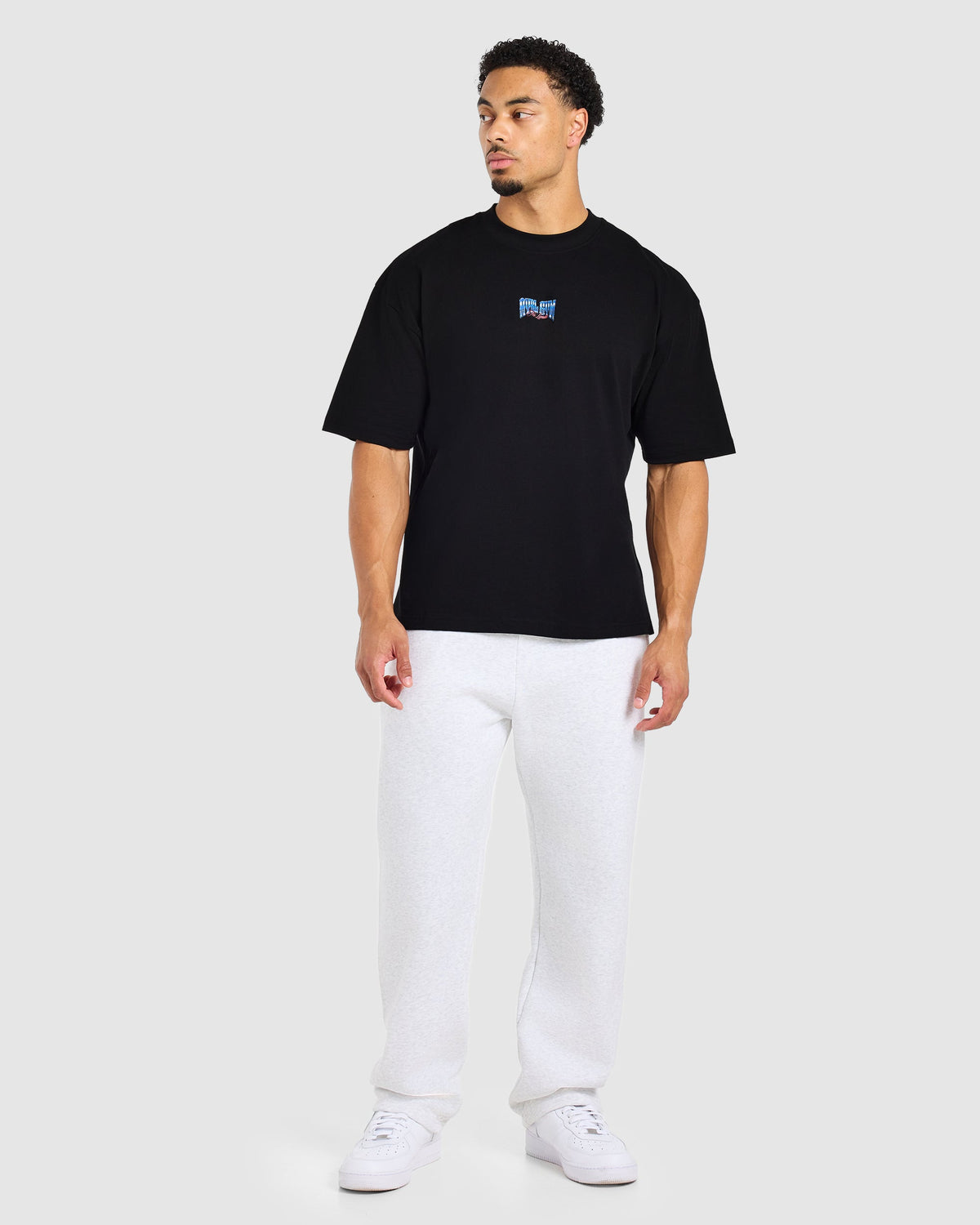 Anime Deadlift Dept Oversized T Shirt - Schwarz/Blau
