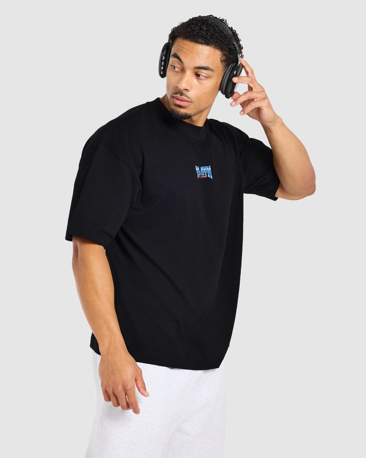Anime Deadlift Dept Oversized T Shirt - Schwarz/Blau