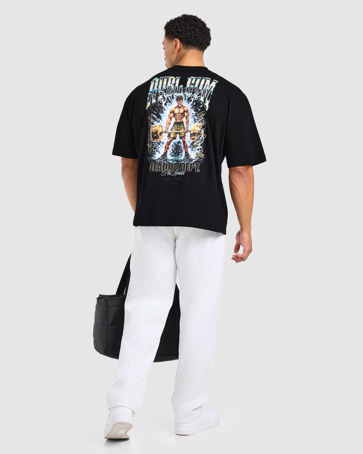 Anime Deadlift Dept Oversized T Shirt - Schwarz/Gelb