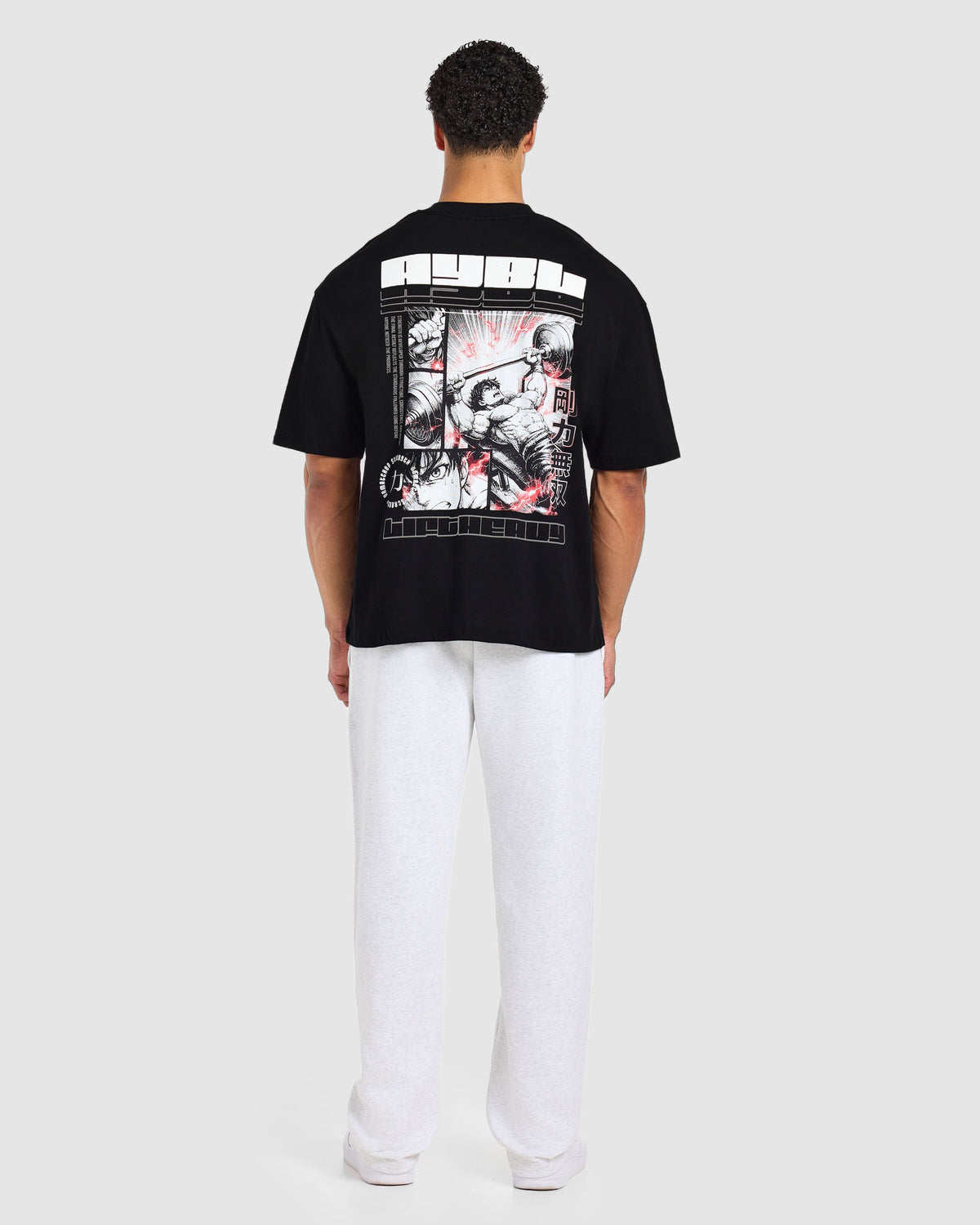 Anime Bench Press Oversized T Shirt - Schwarz