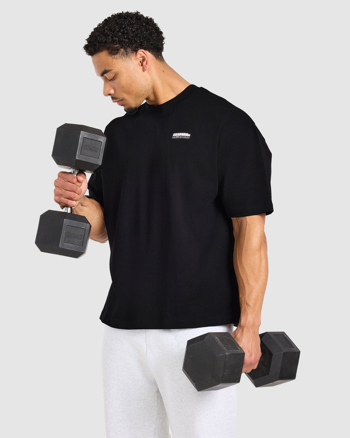 Anime Bench Press Oversized T Shirt - Schwarz